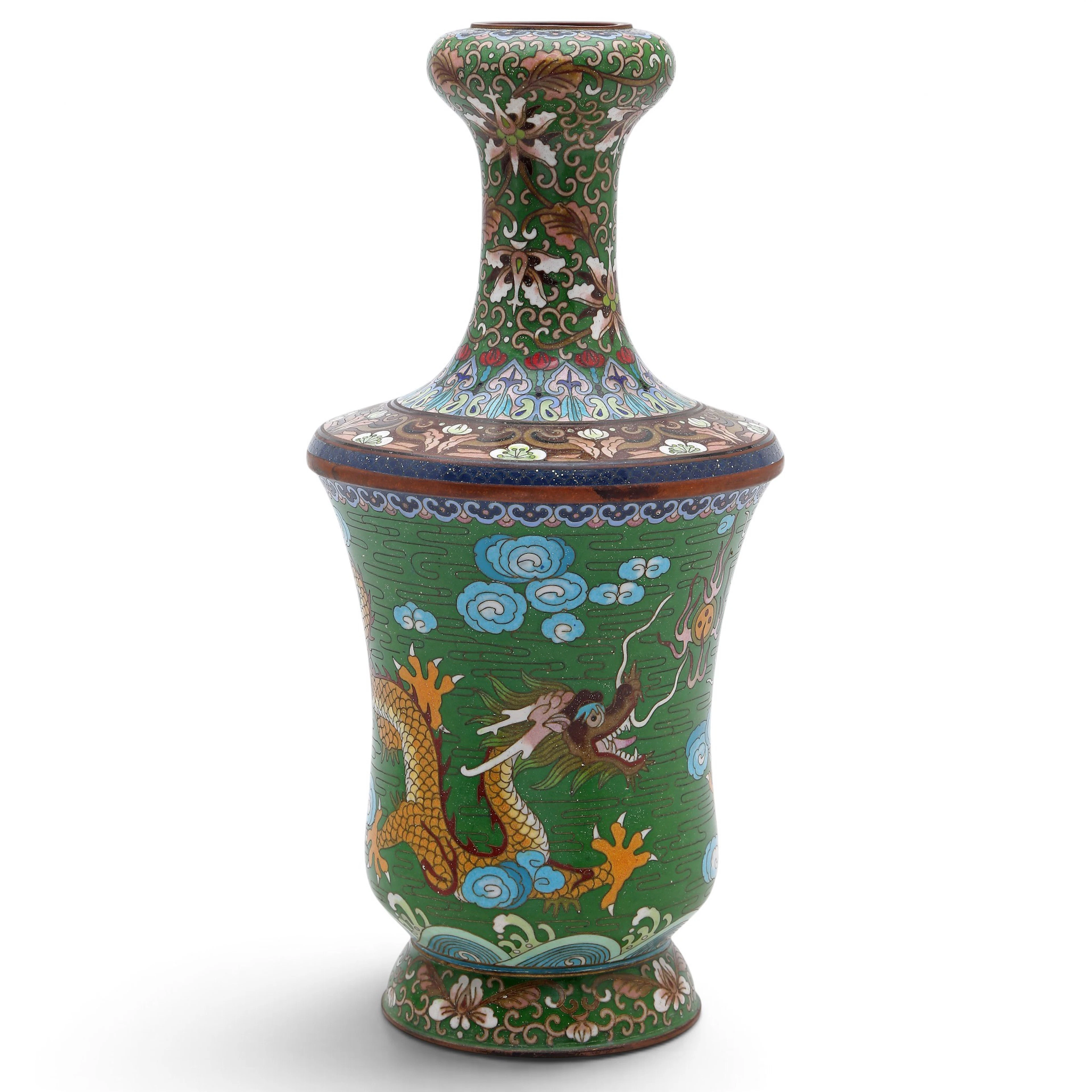 Chinese vase in "cloisonné" enamel, 20th Century.