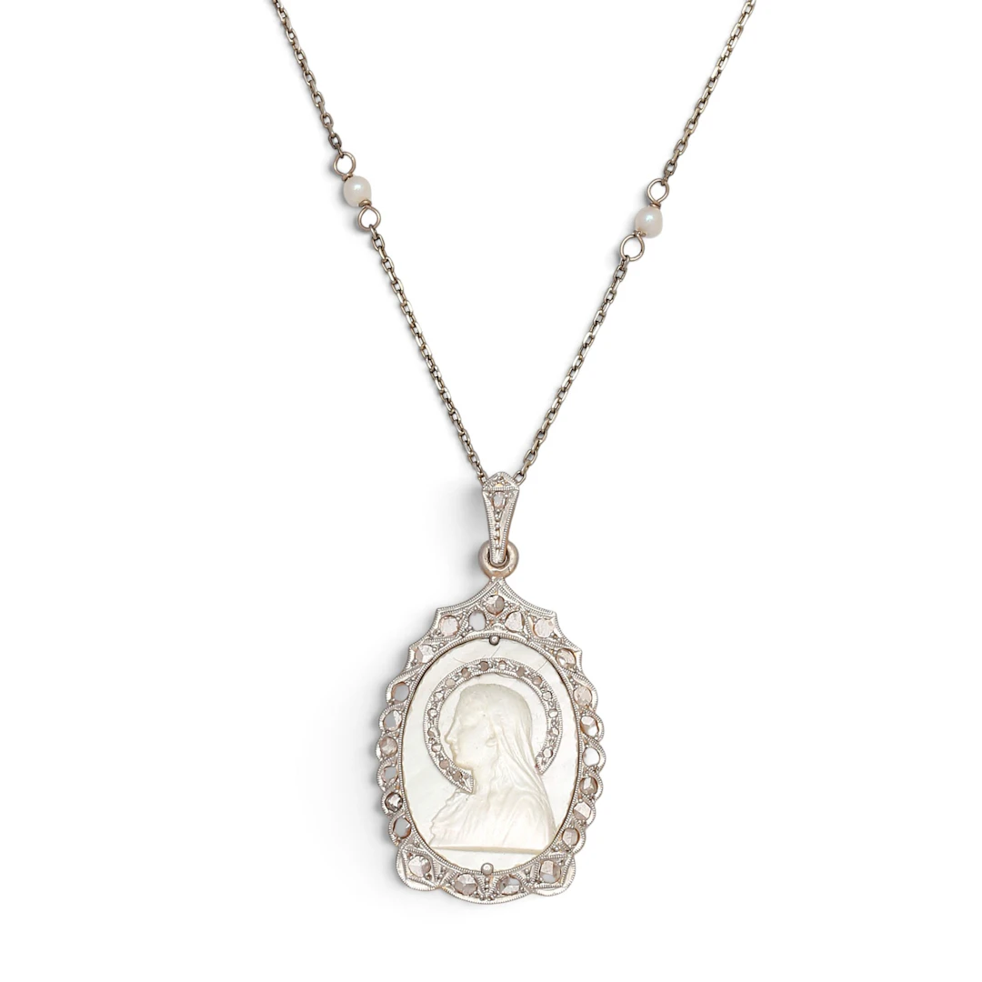 Art Deco devotional medal, circa 1943.