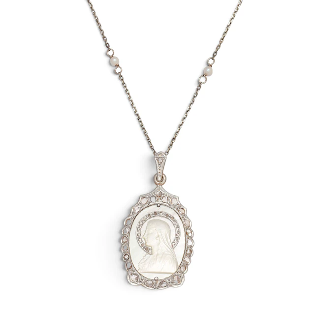 Art Deco devotional medal, circa 1943.