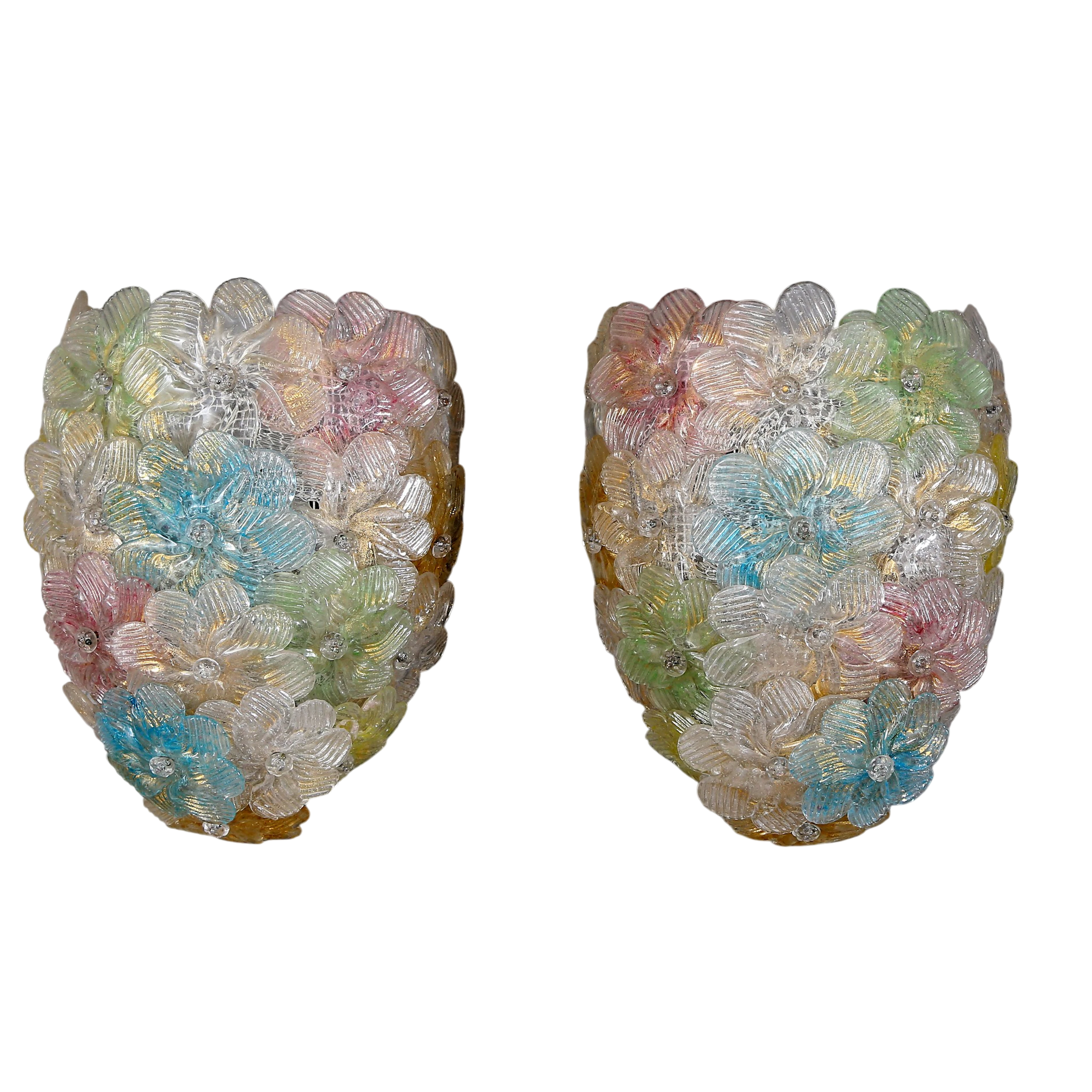 BAROVIER & TOSO. EN EL ESTILO DE. Pair of Murano glass wall lamps.