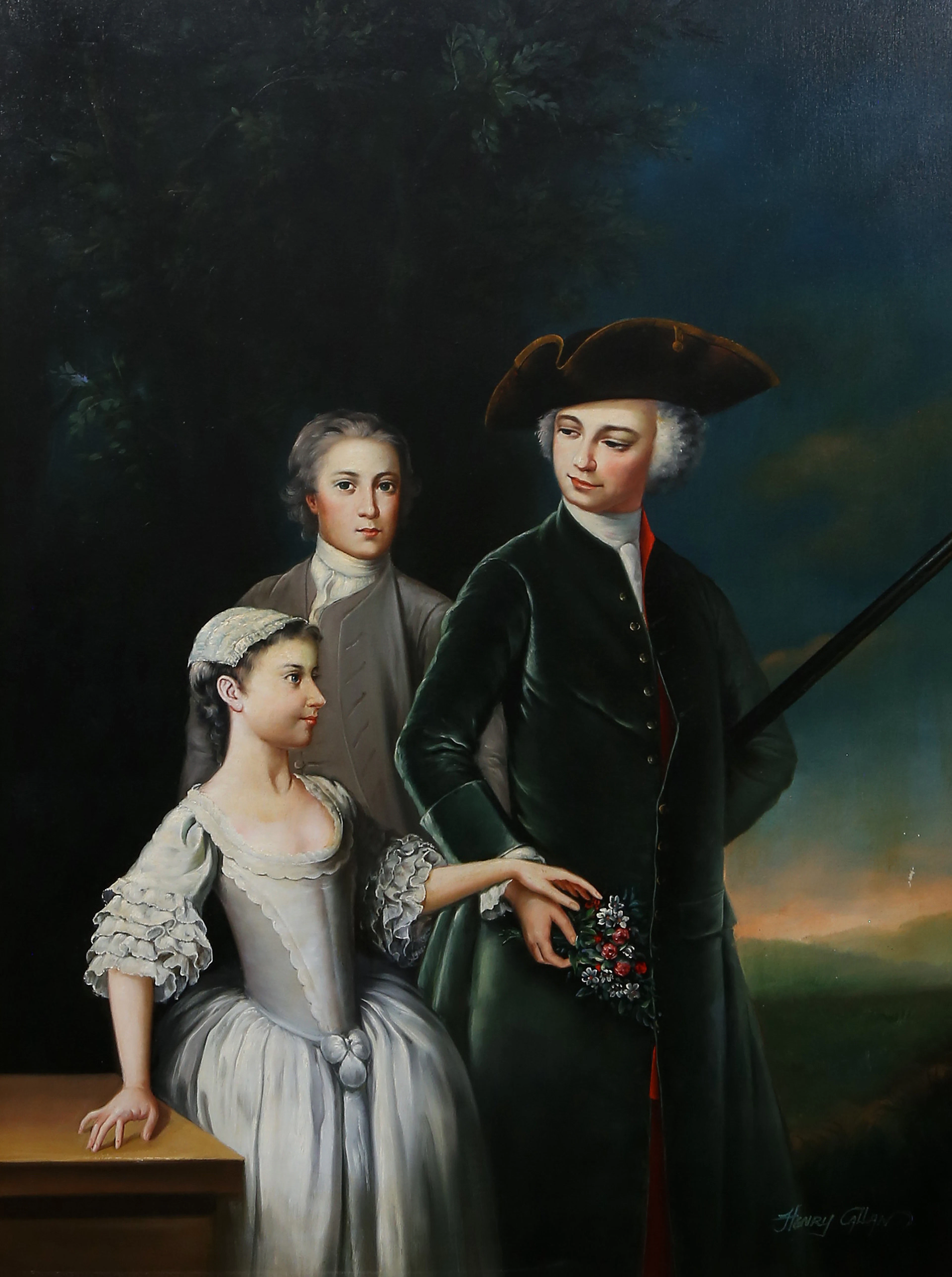 HENRY CALLAN. 18th Century-like scene.