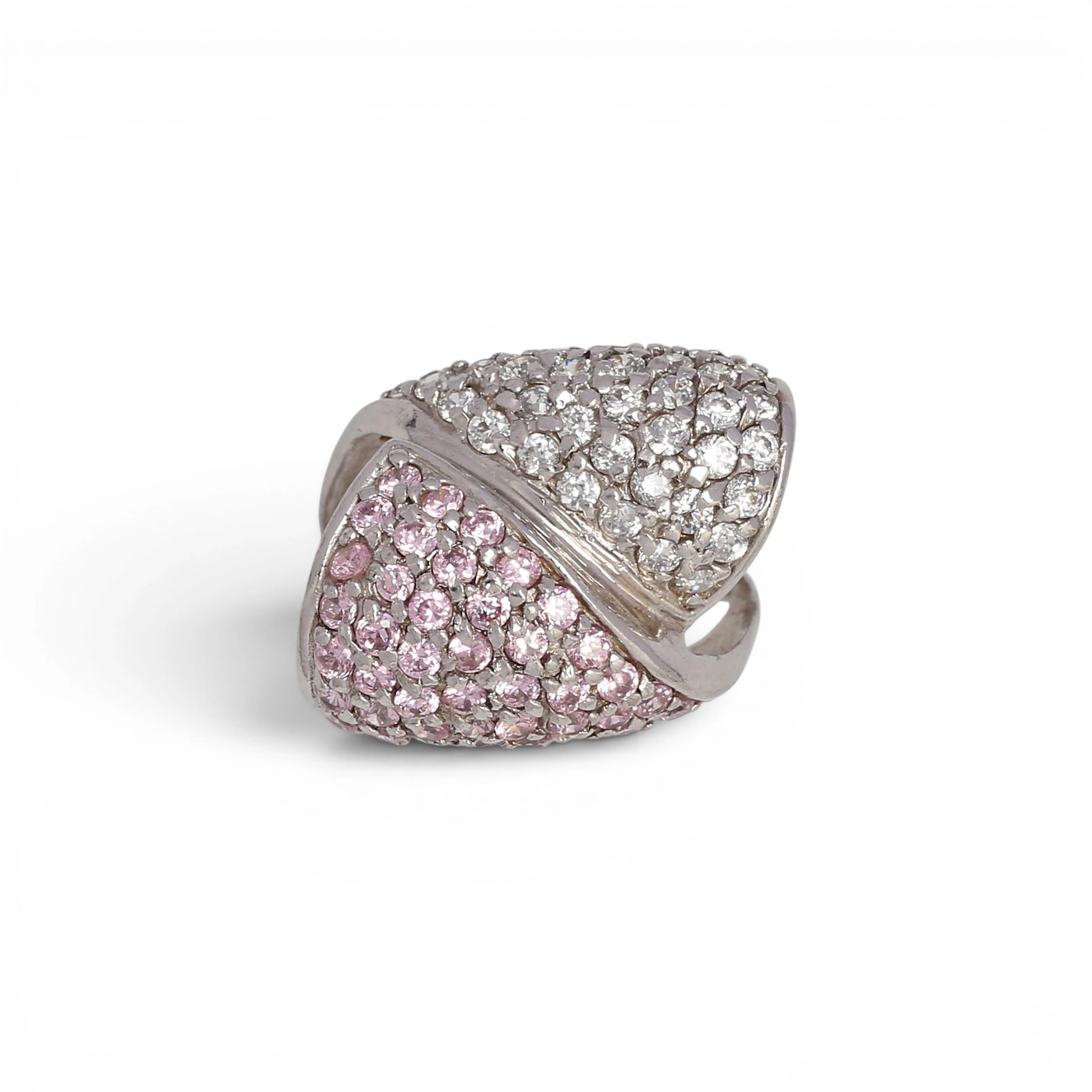 Ring with zircons pavé.