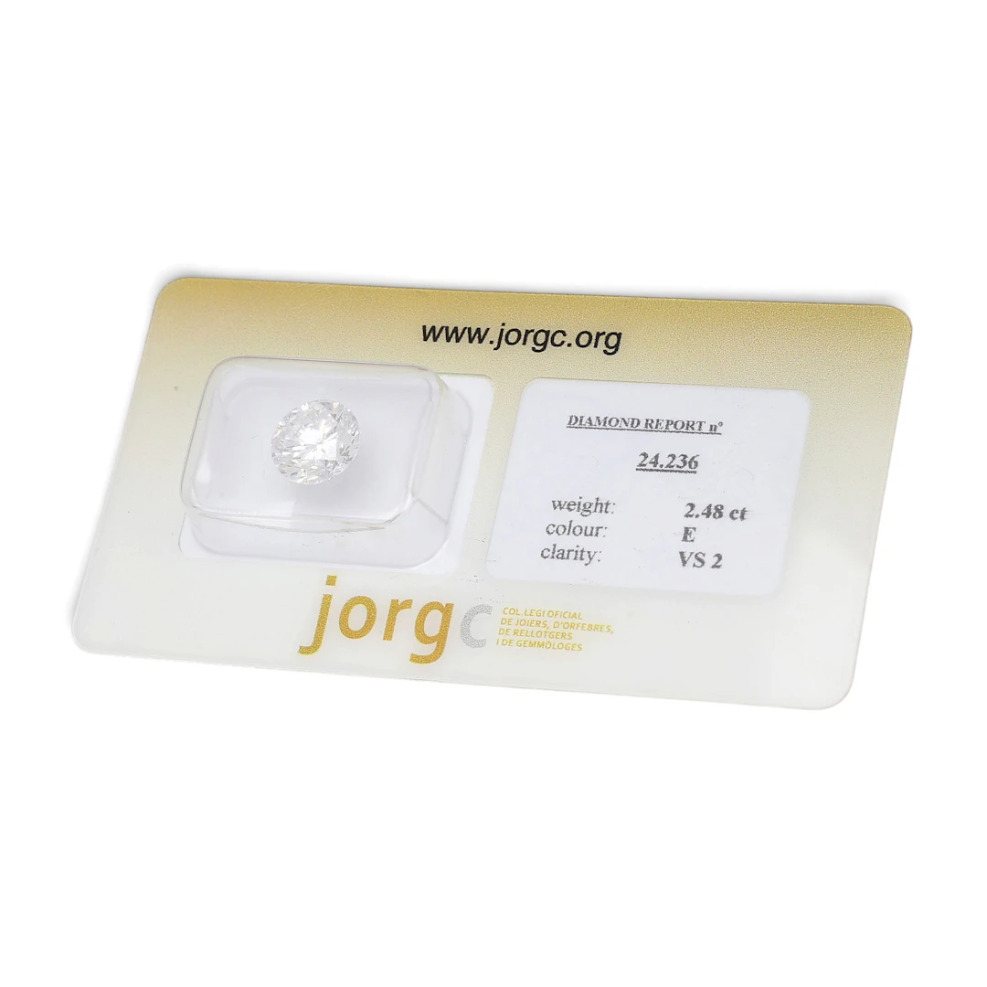 Encapsulated diamond with certificate.