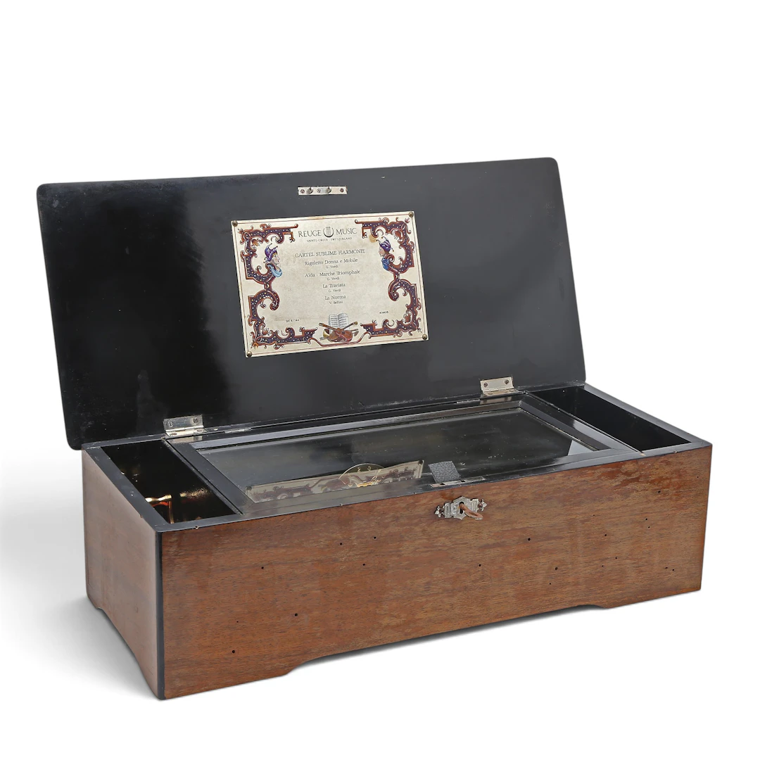 Swiss "Reuge Music" "Sublime Harmonie" music box, early 20th century.