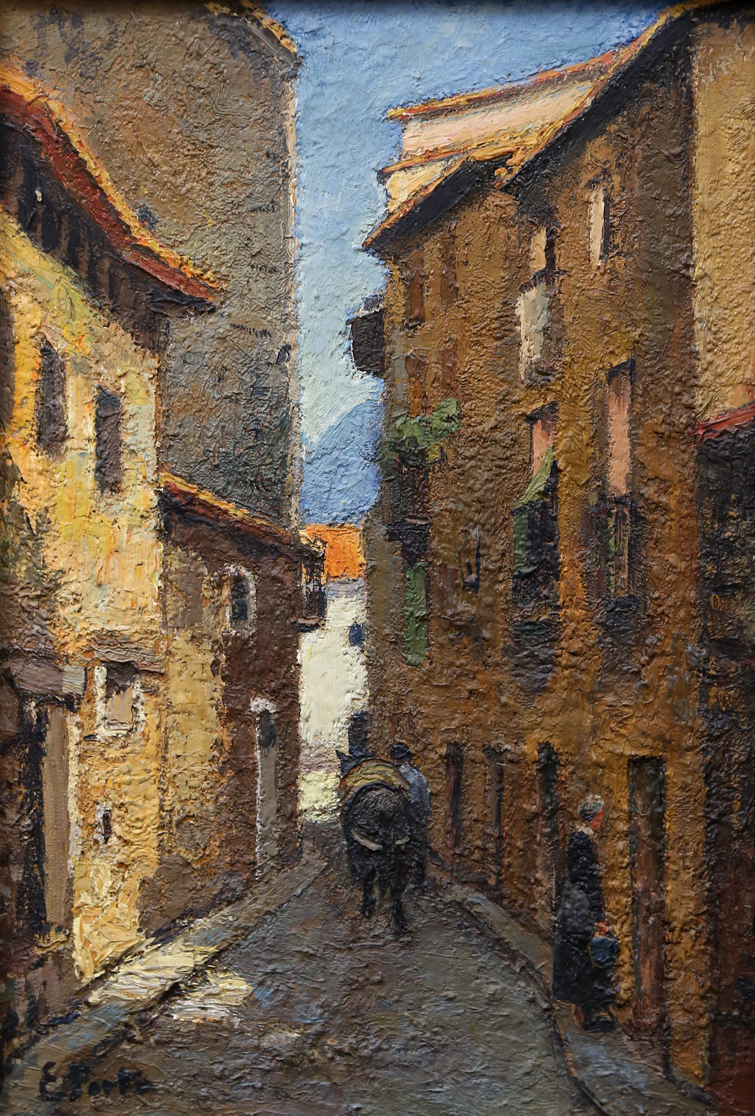 ENRIC PORTA MESTRE. Rural view, probably in La Pobla de Segur.