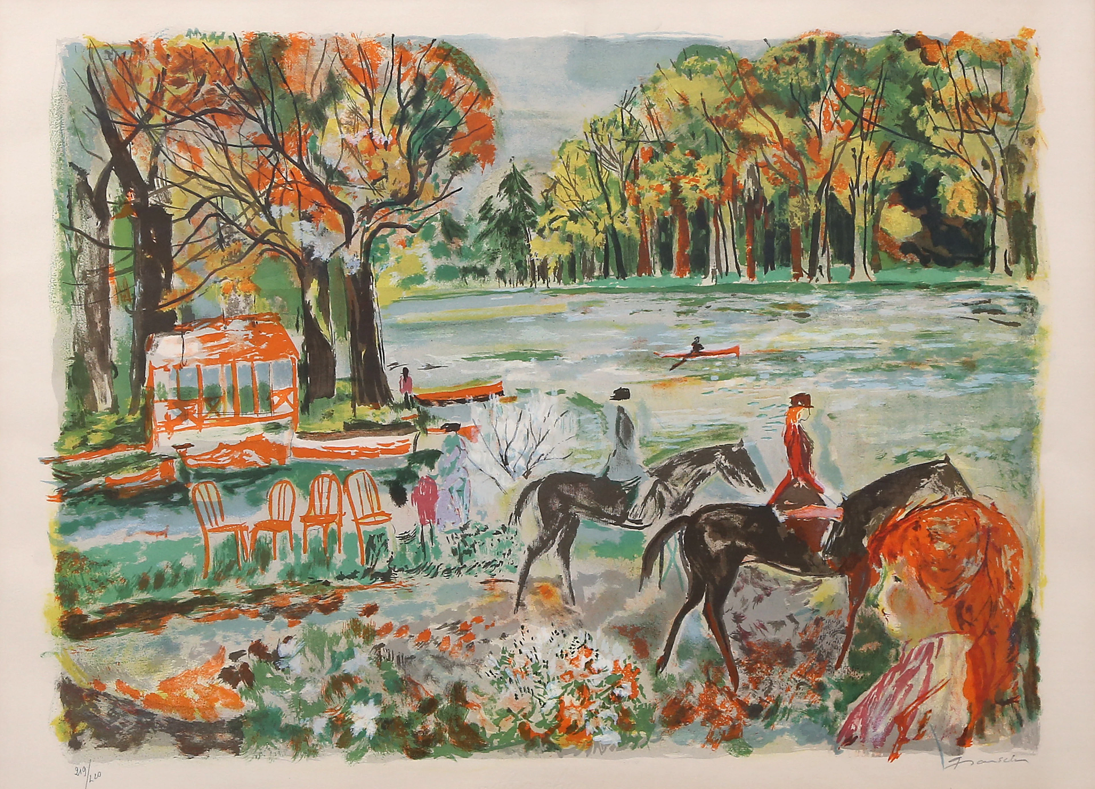 EMILI GRAU SALA. Landscape with horsemen.