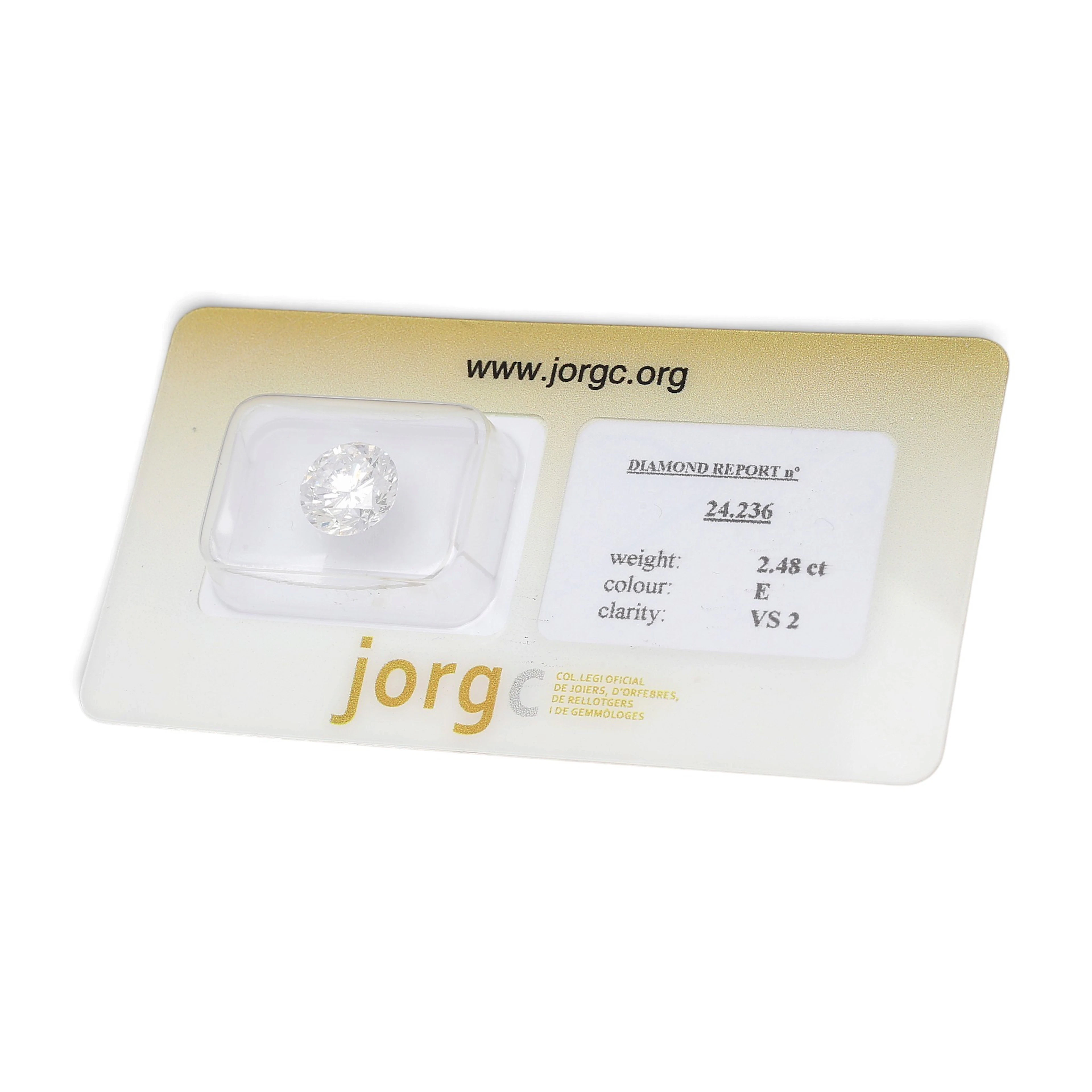Encapsulated diamond with certificate.