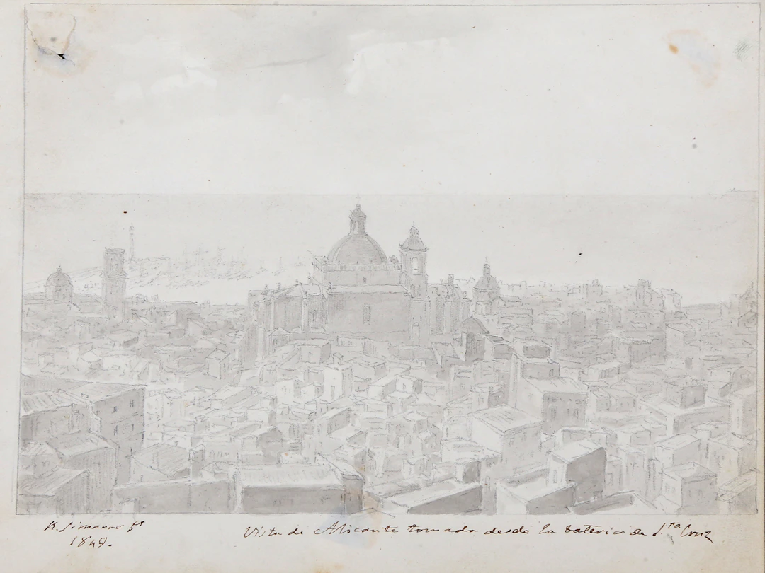 RAMÓN SIMARRO OLTRA (NOVETLÈ, 1819 – XÀTIVA, 1855). "View of Alicante