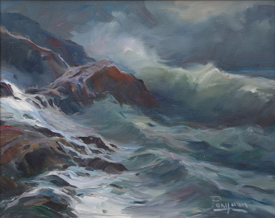 SPANISH SCHOOL, 20TH CENTURY. Marine storm.