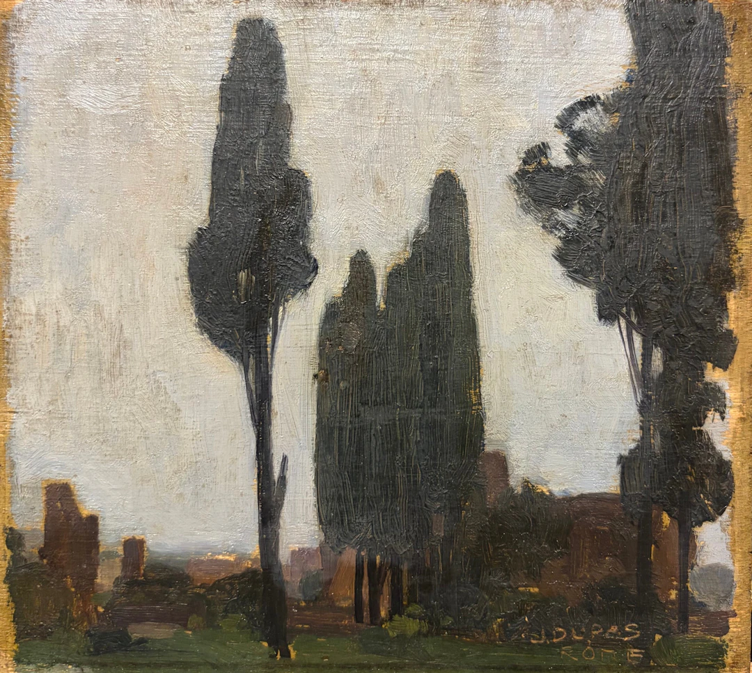 JEAN DUPAS. Cypresses on the Palatine Hill, Rome ("La Via Apia le Palatin").