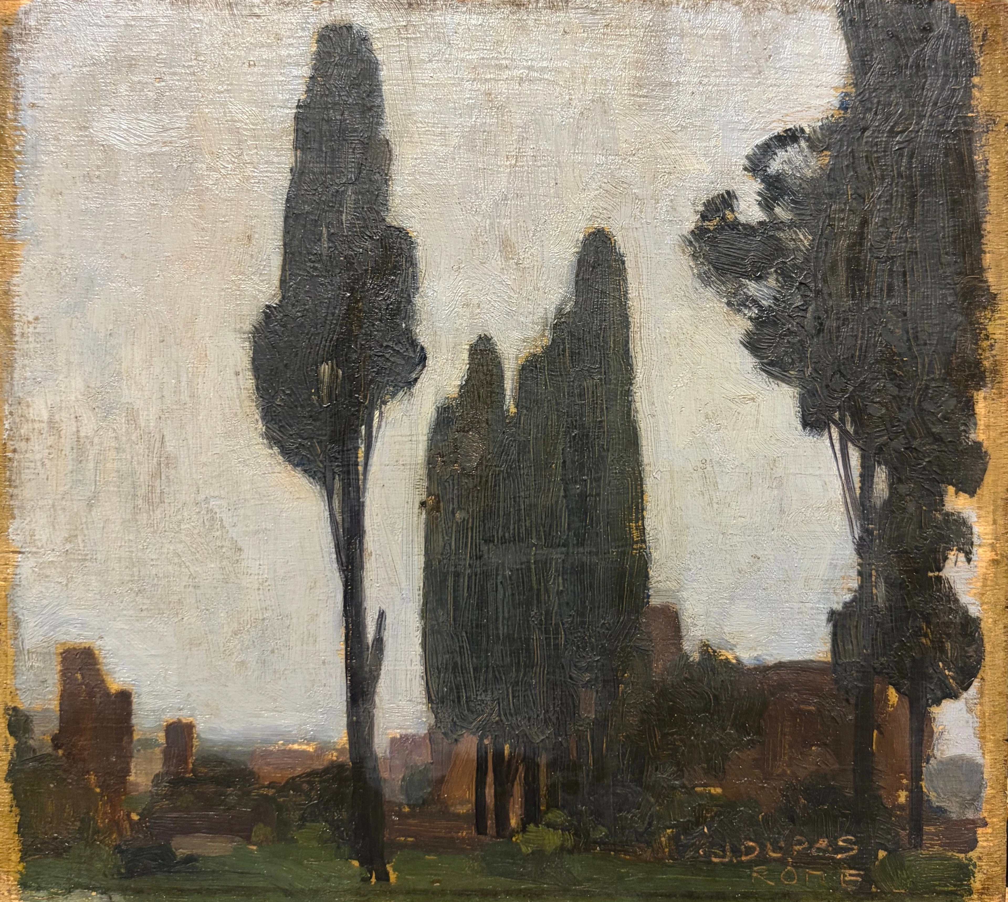 JEAN DUPAS. Cypresses on the Palatine Hill, Rome ("La Via Apia le Palatin").