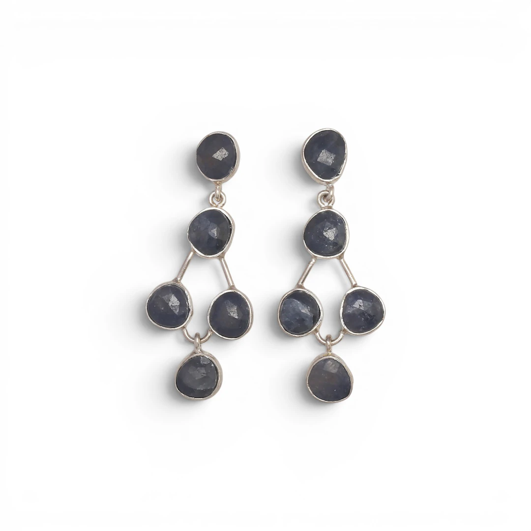 Sapphires long earrings.