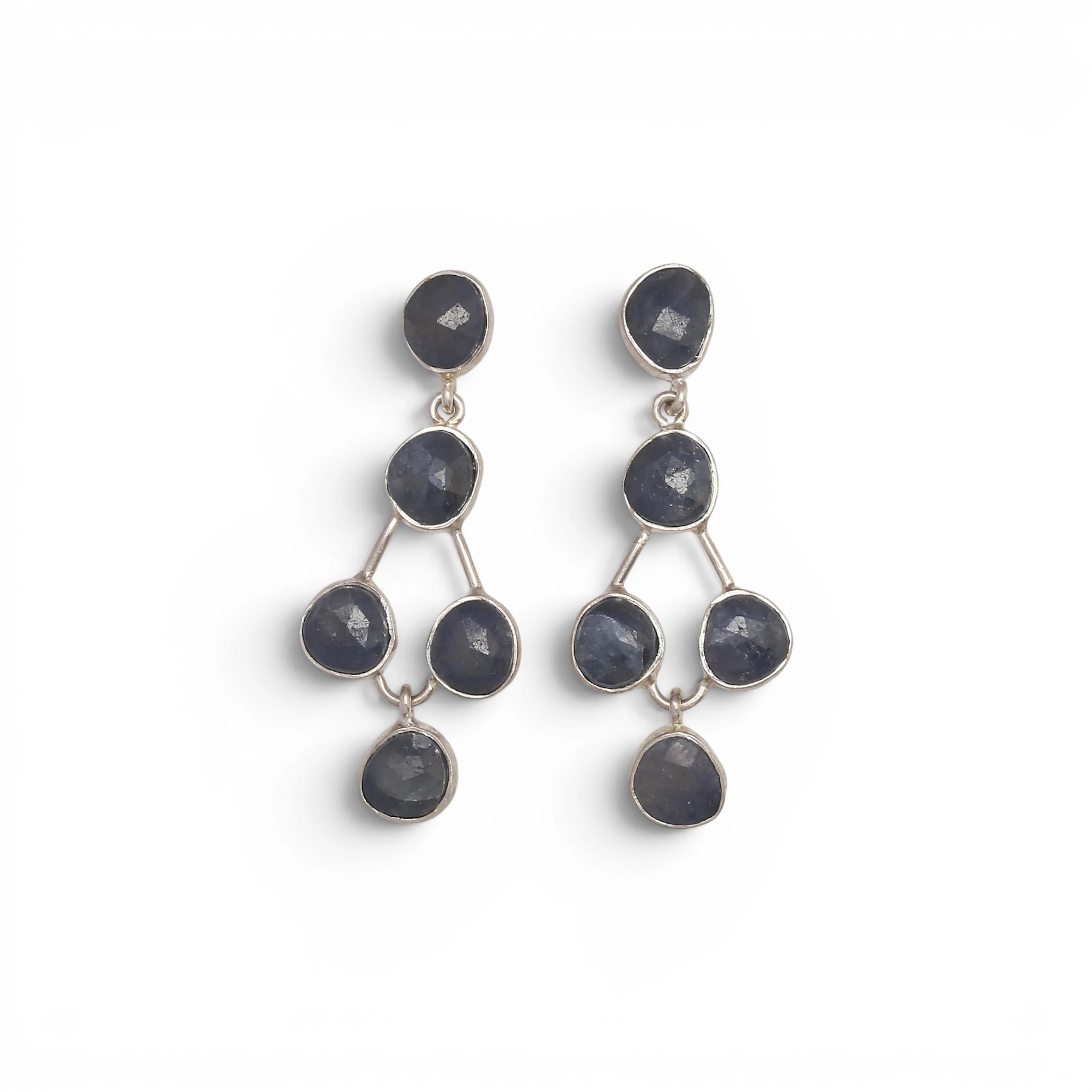 Sapphires long earrings.