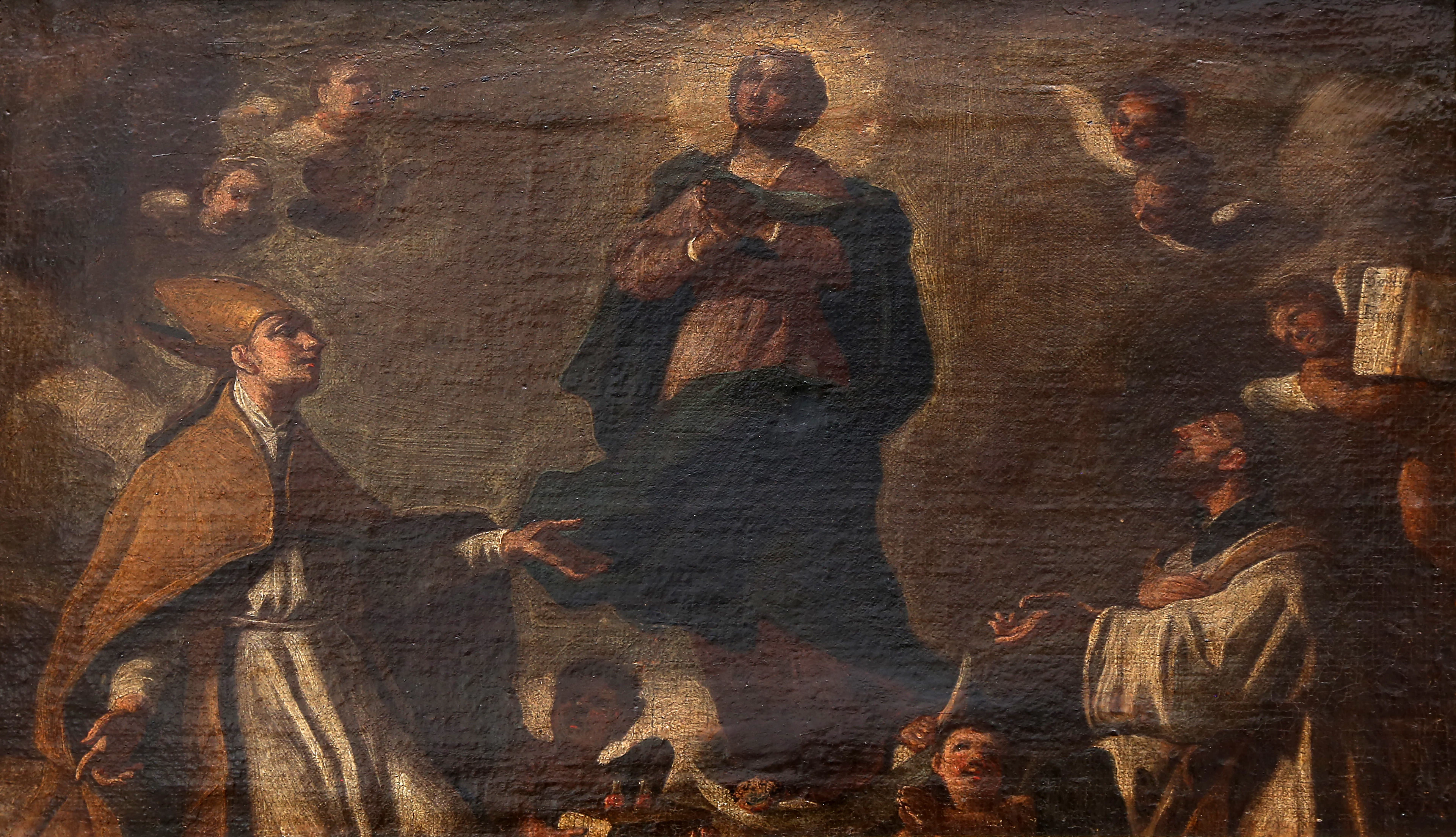 EAPOLITAN SCHOOL, 17TH–18TH CENTURY. The Virgin with Saint Januarius