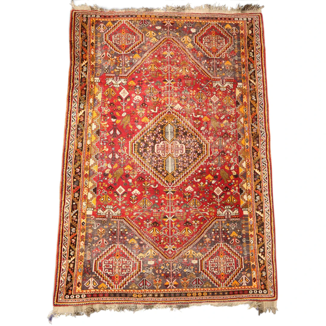 Persian wool carpet with geometric motifs, 20th Century.