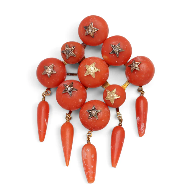 Coral brooch, late 19th Century.