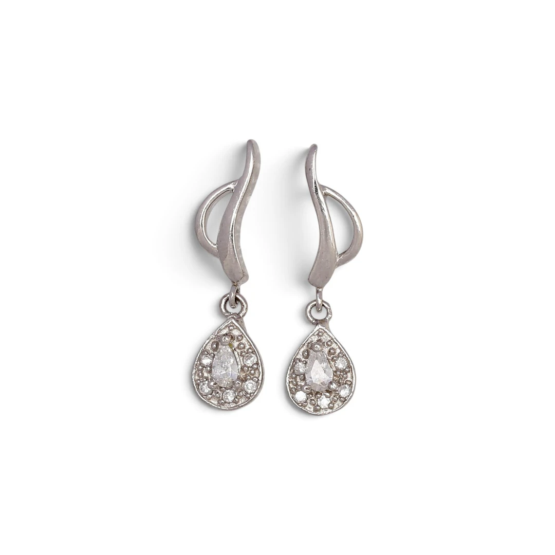 Zircons long earrings.