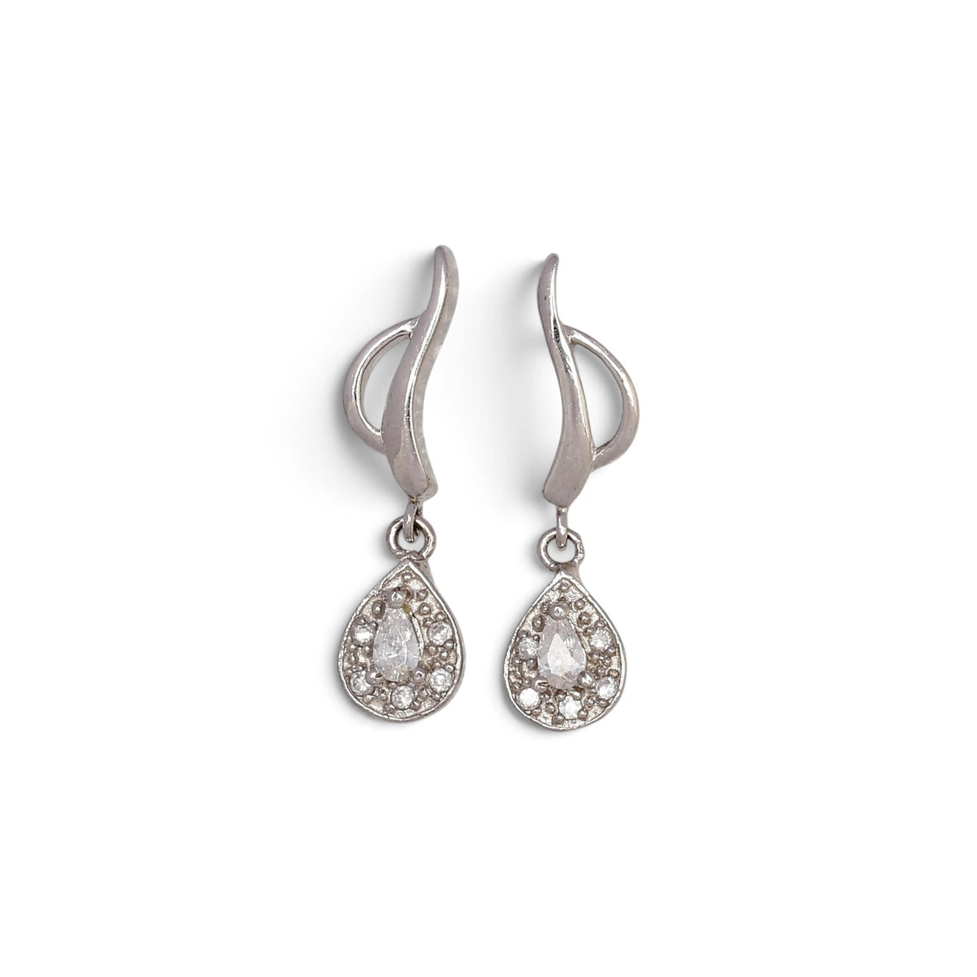 Zircons long earrings.