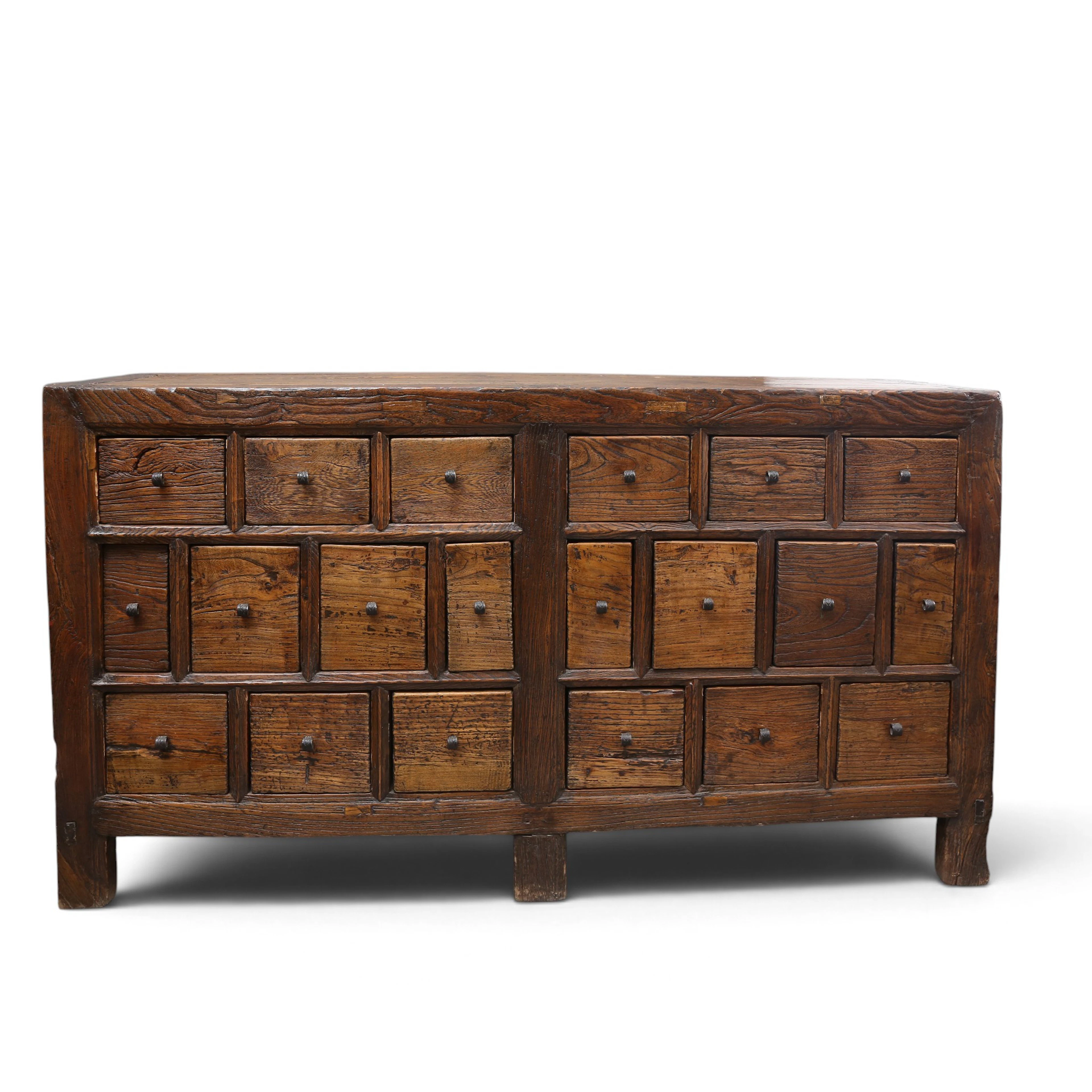 CHINESE apothecary chest in ash wood, first third of the 20th century.