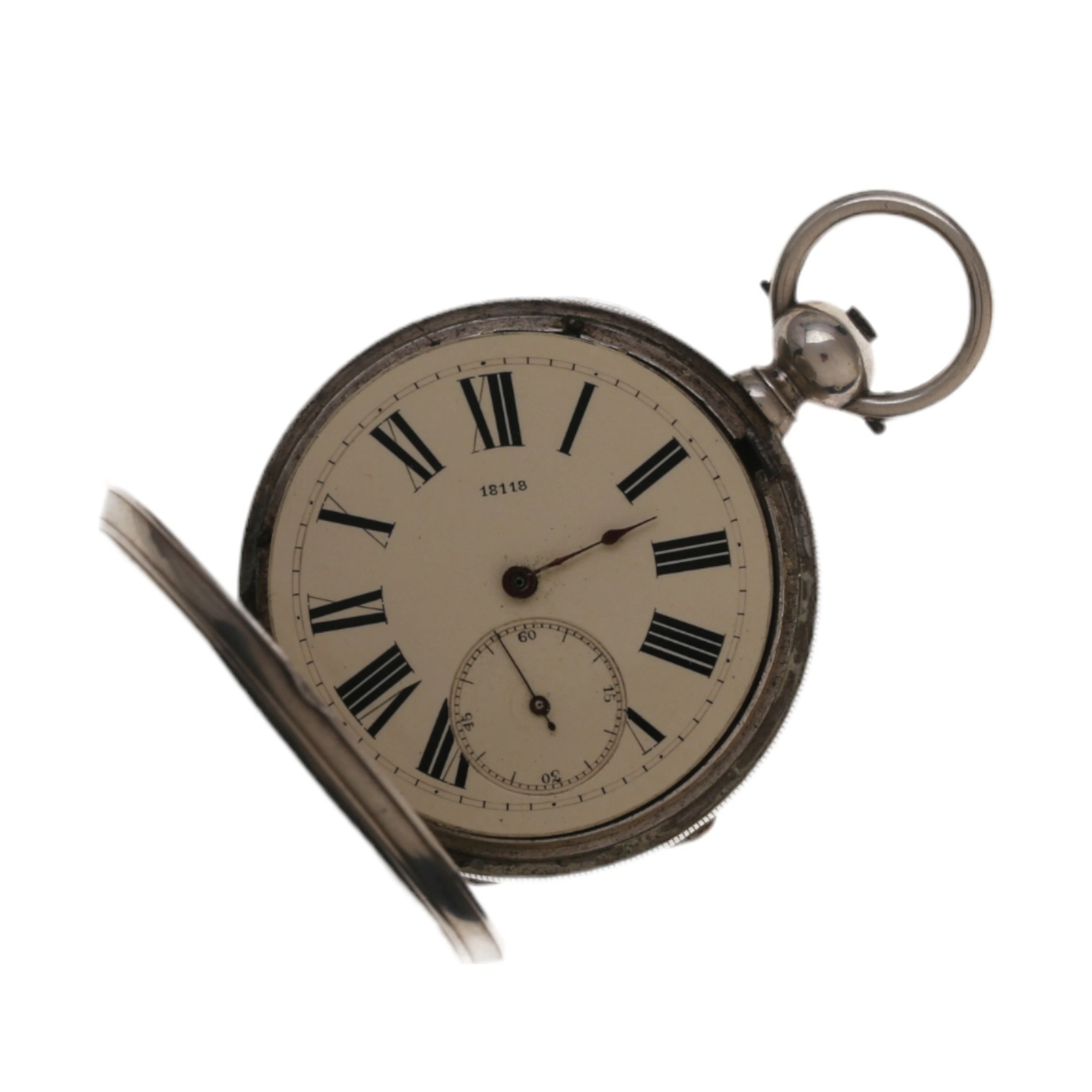 Pocket watch with silver case, second third of the 19th Century.
