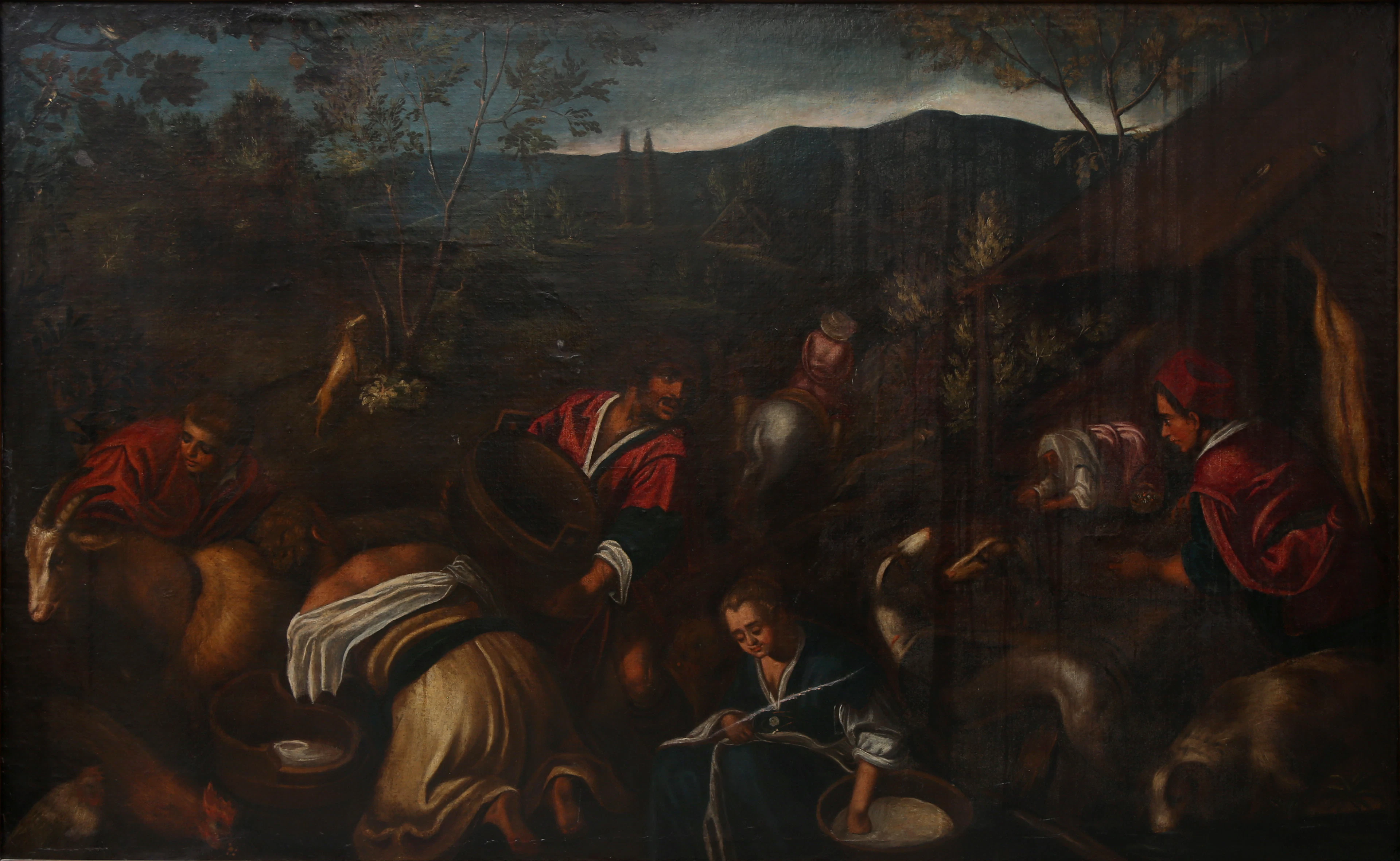 JACOPO BASSANO. Sus discípulos. Hunters and fishermen.