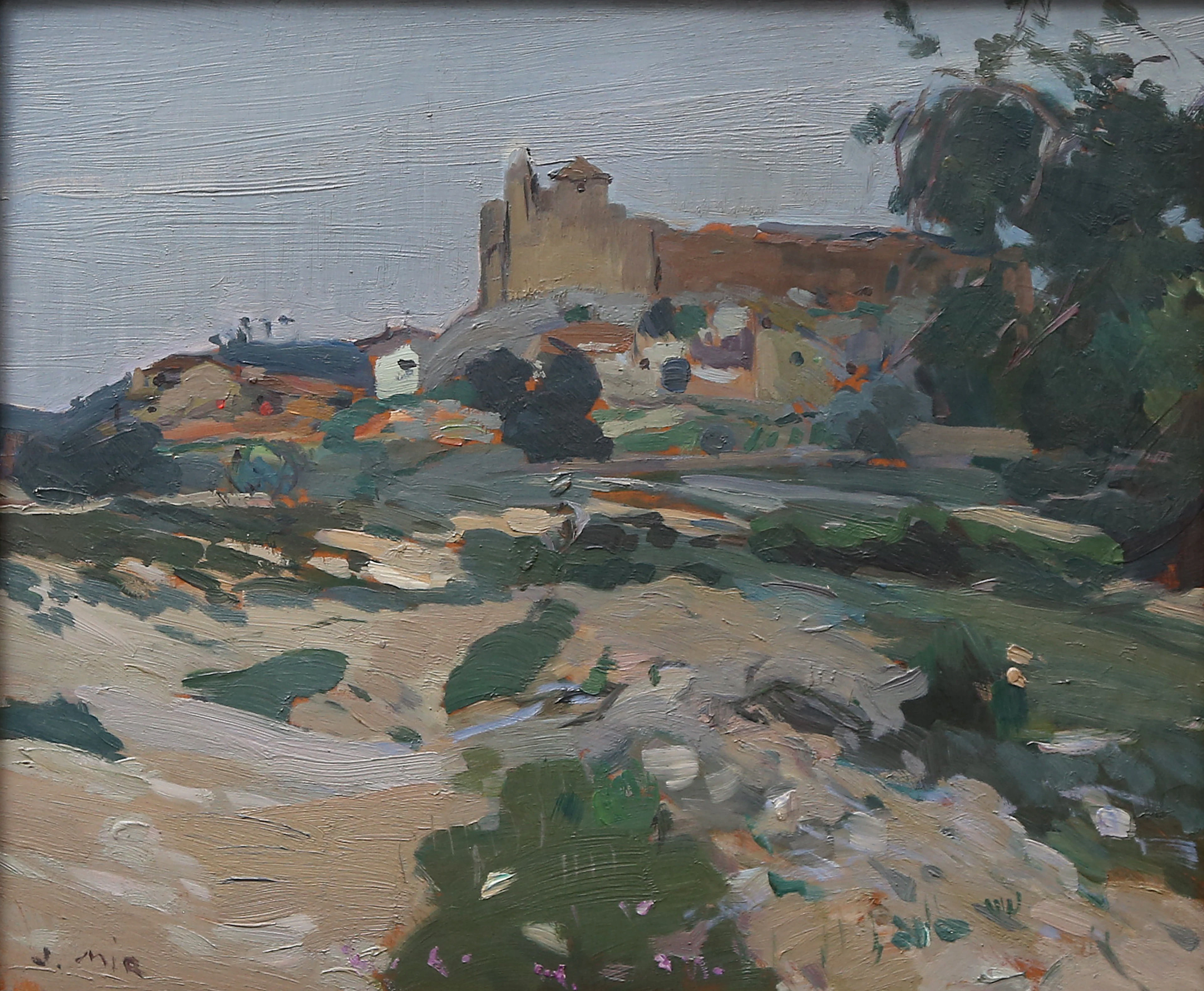 JOAQUIM MIR. Landscape with Tamarit castle.