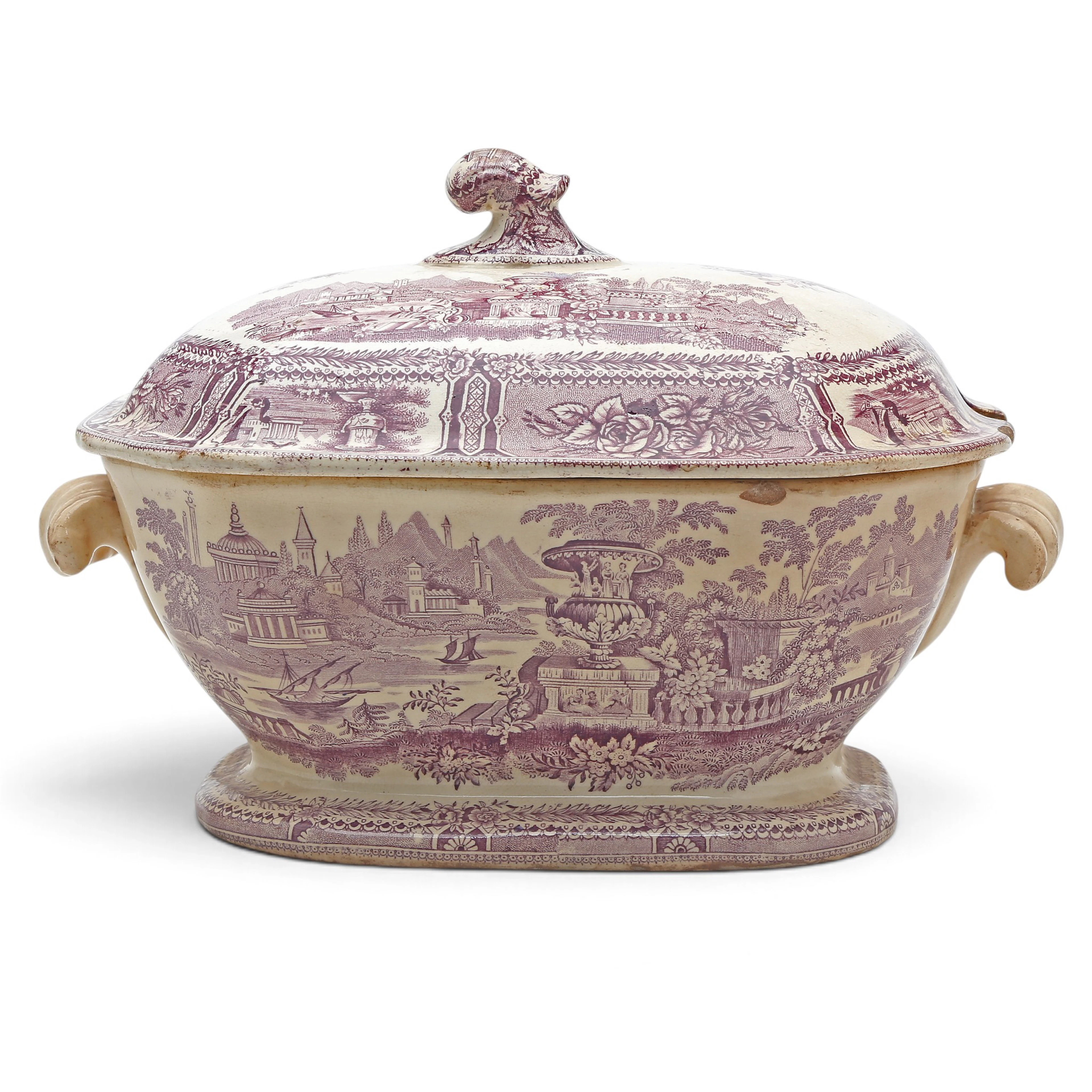 Sargadelos earthenware tureen, "Paisaje de la copa" pattern, second