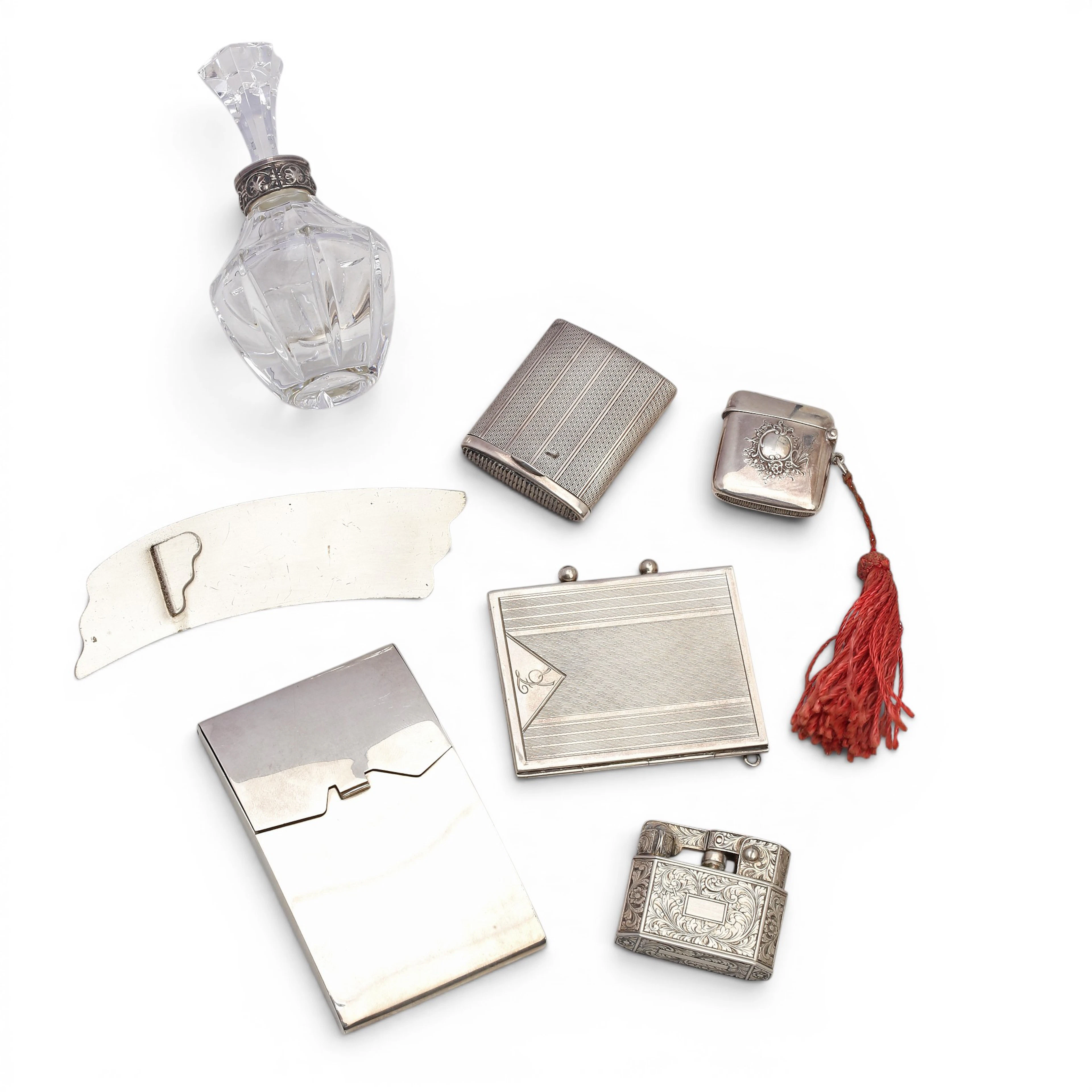 Various silver objects.