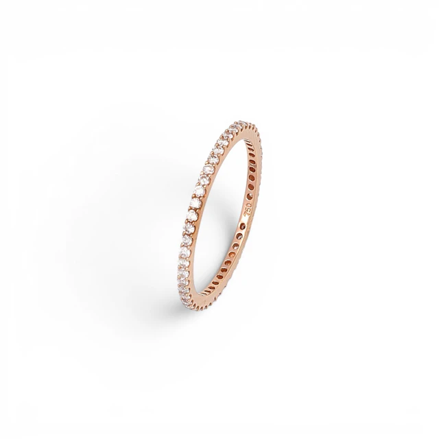 Rose gold and diamonds wedding ring.