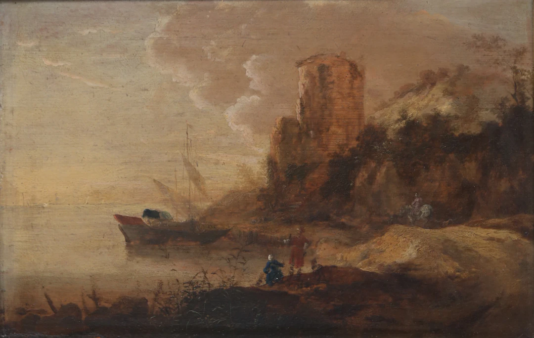 EUROPEAN SCHOOL, 19TH CENTURY. Seaside view.