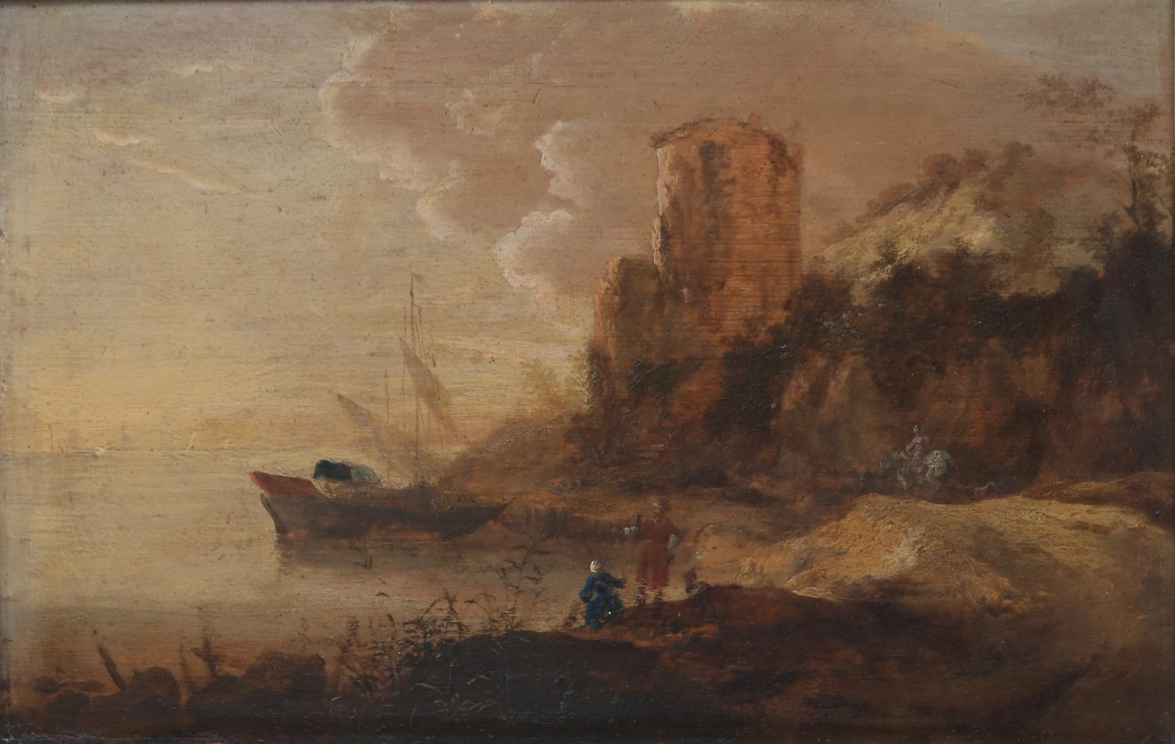 EUROPEAN SCHOOL, 19TH CENTURY. Seaside view.