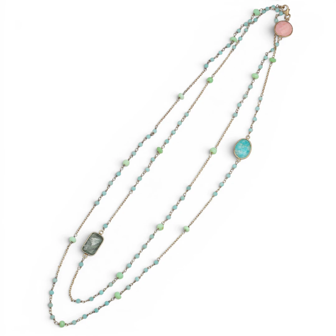 Gemstones long necklace.