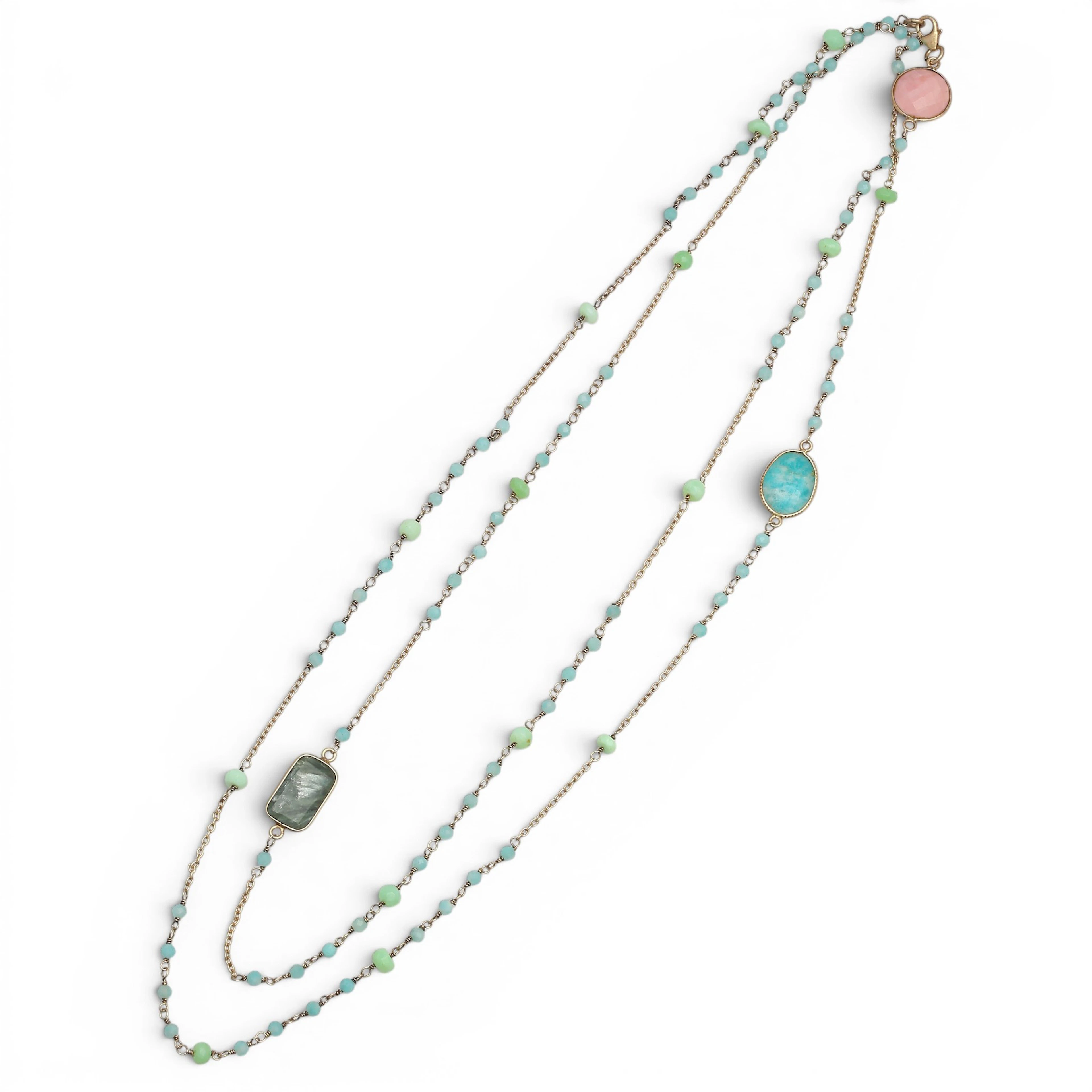 Gemstones long necklace.