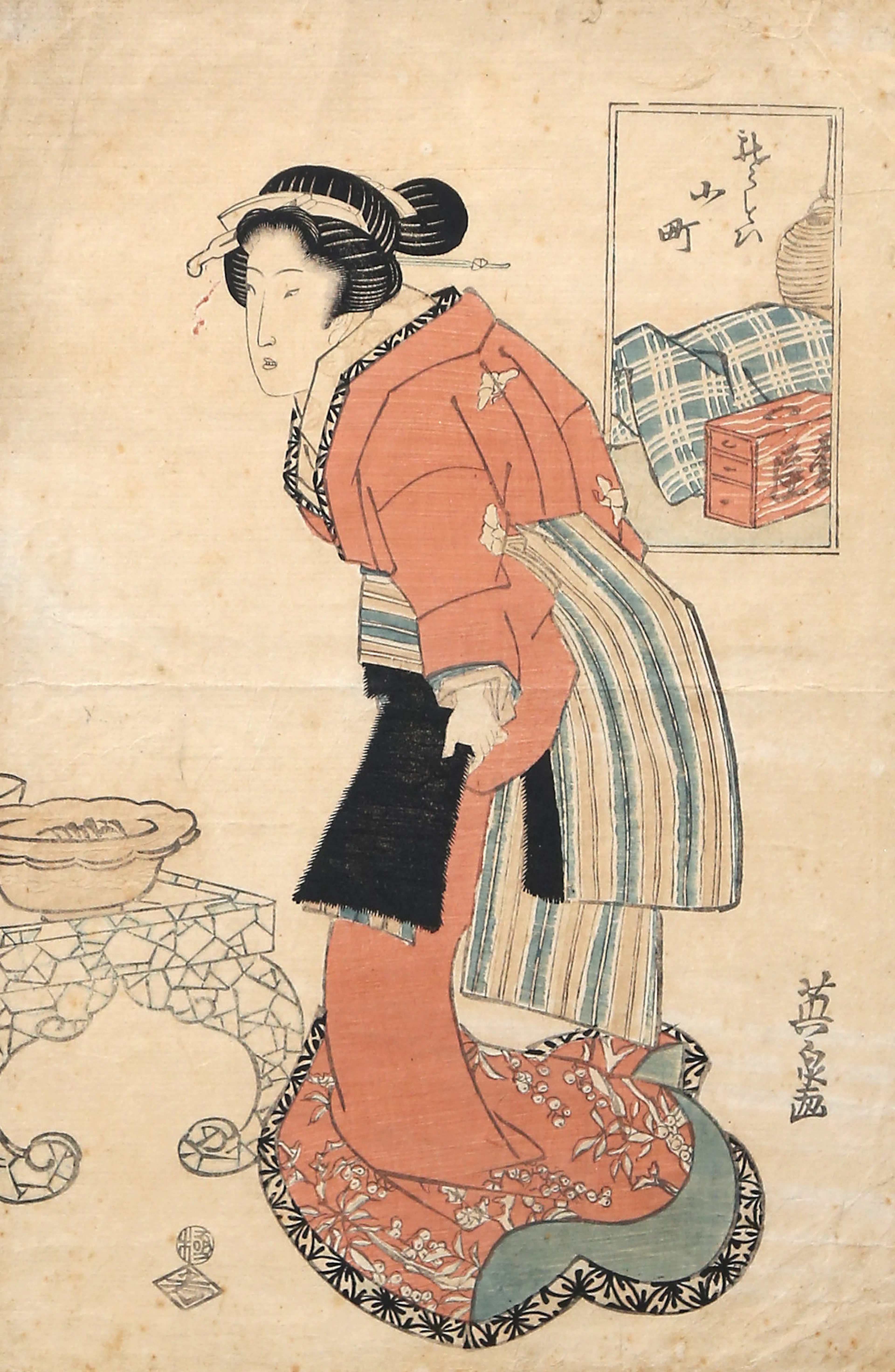 KEISAI EISEN (1791-1848). Courtier.
