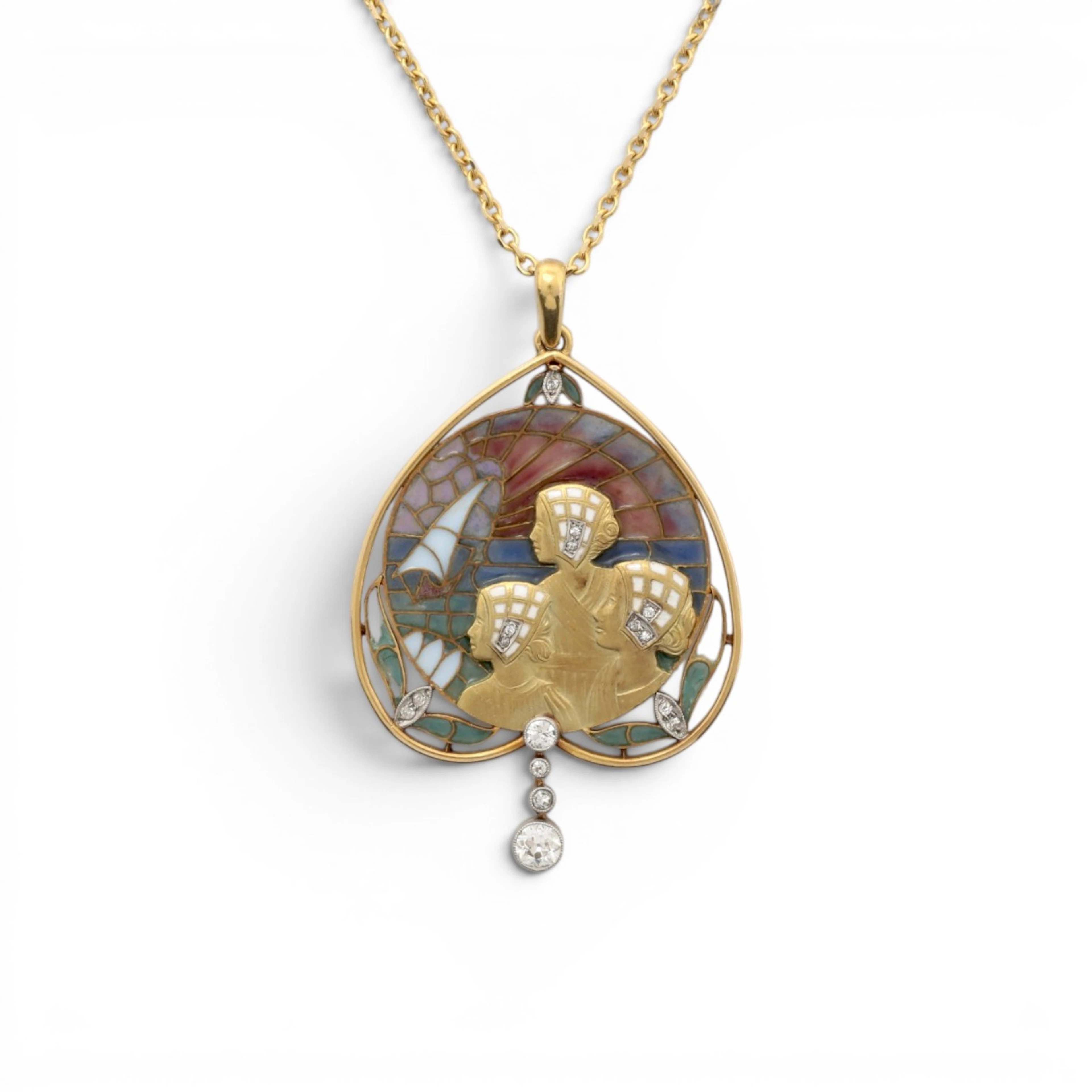 LLUÍS MASRIERA. "Dutch" pendant, early 20th Century.
