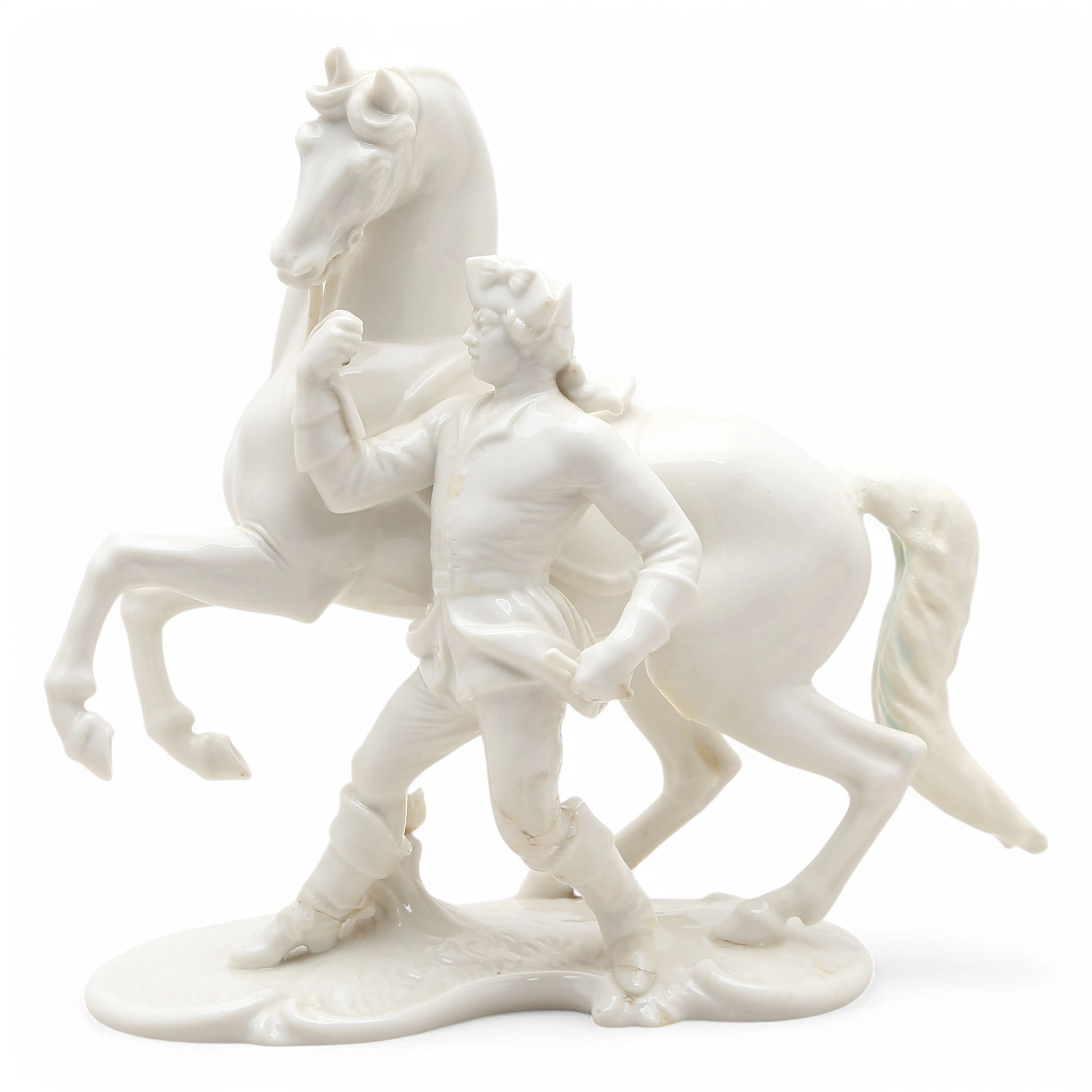 “Horseman”, “Blanc de Chine” porcelain sculpture from Nymphenburg