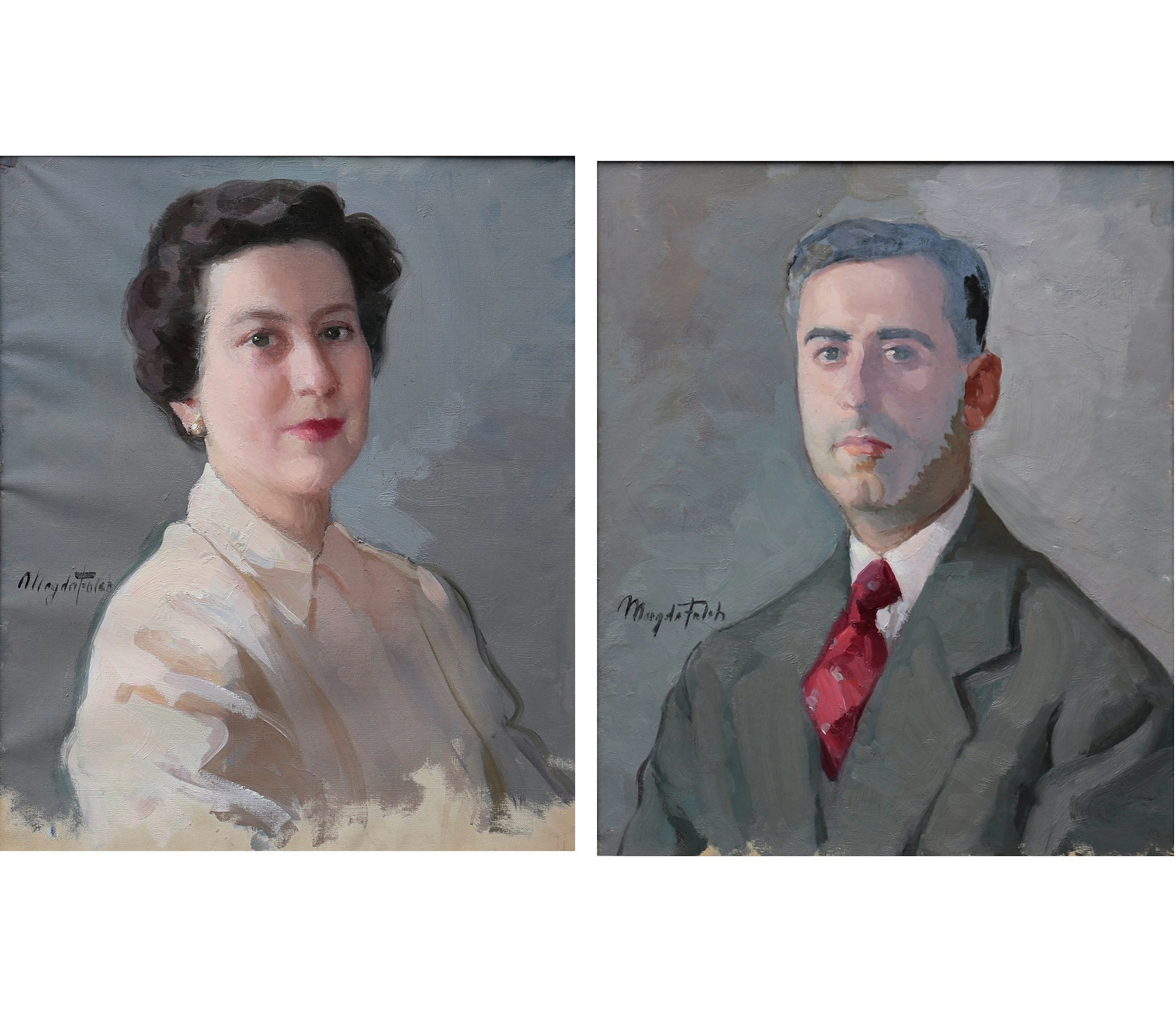 MAGDA FOLCH. Portrait of a Lady and a Gentleman.