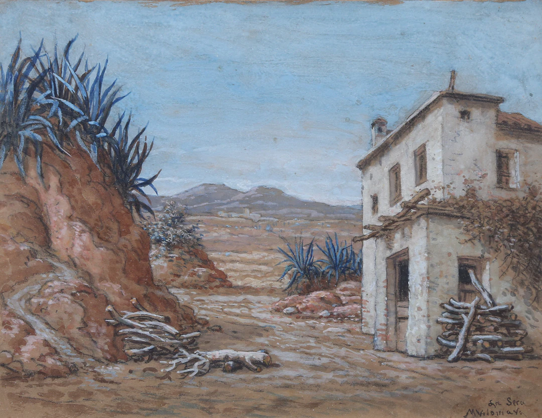 MAURICI VILOMARA I VIRGILI. Landscape with a farmhouse.