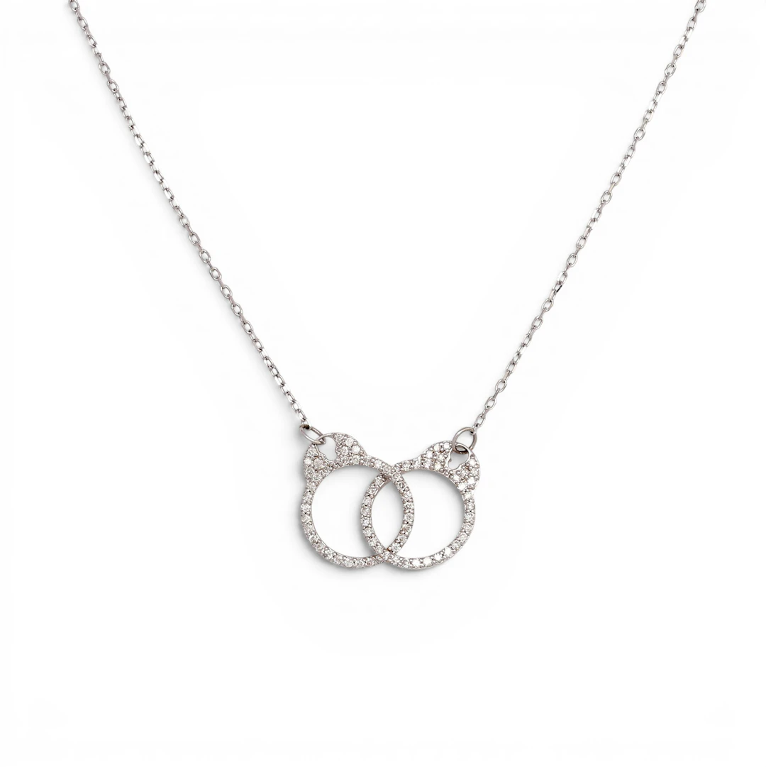 Handcuffs-shaped diamonds choker.