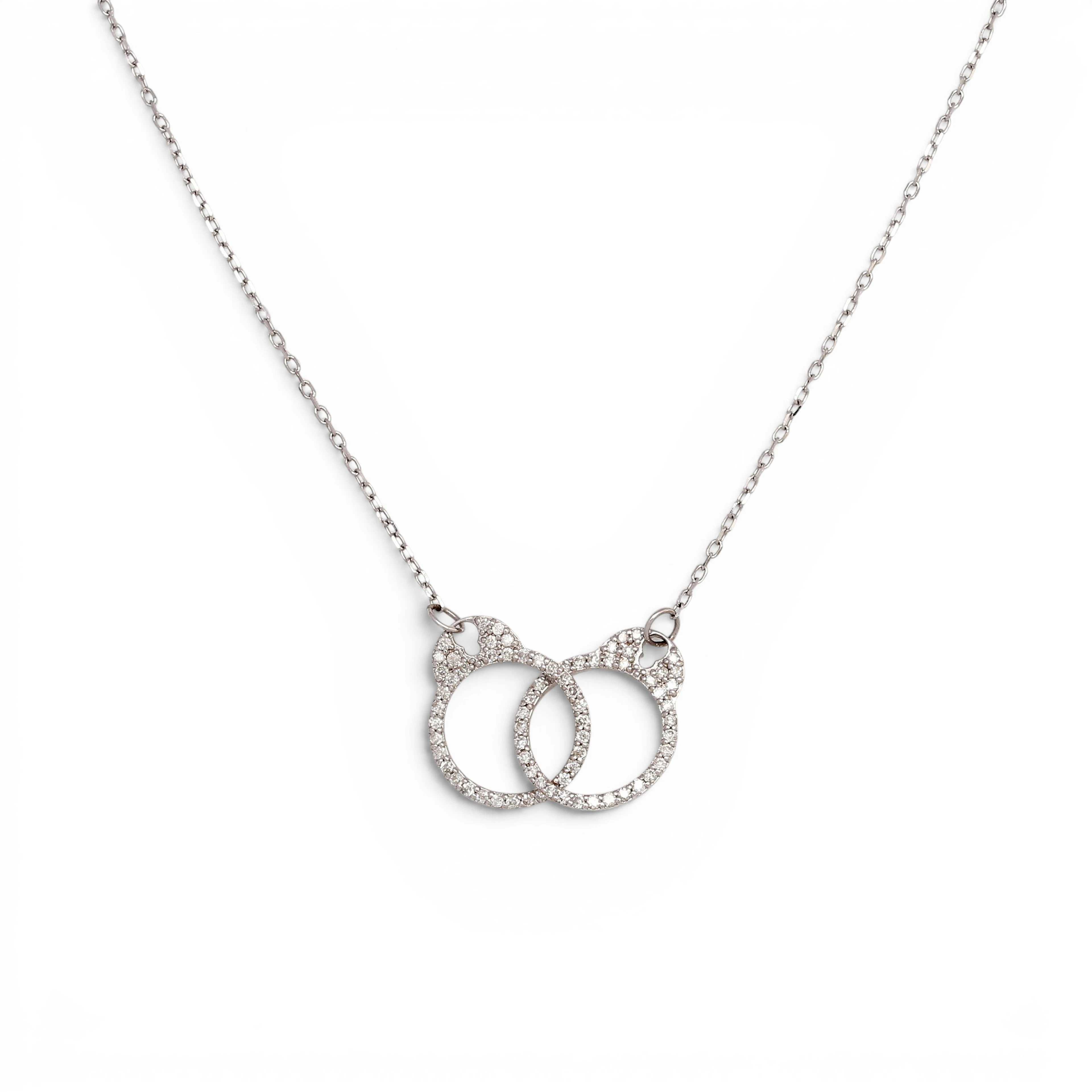 Handcuffs-shaped diamonds choker.