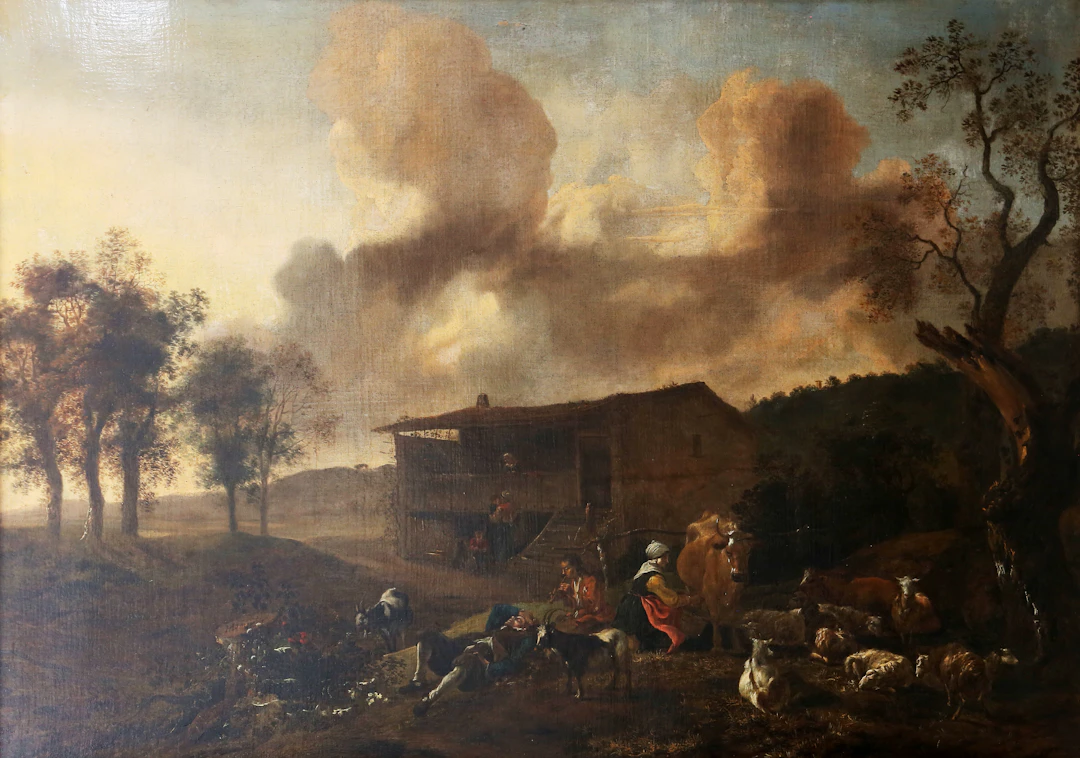 HENDRIK MOMMERS. Peasants in a landscape.