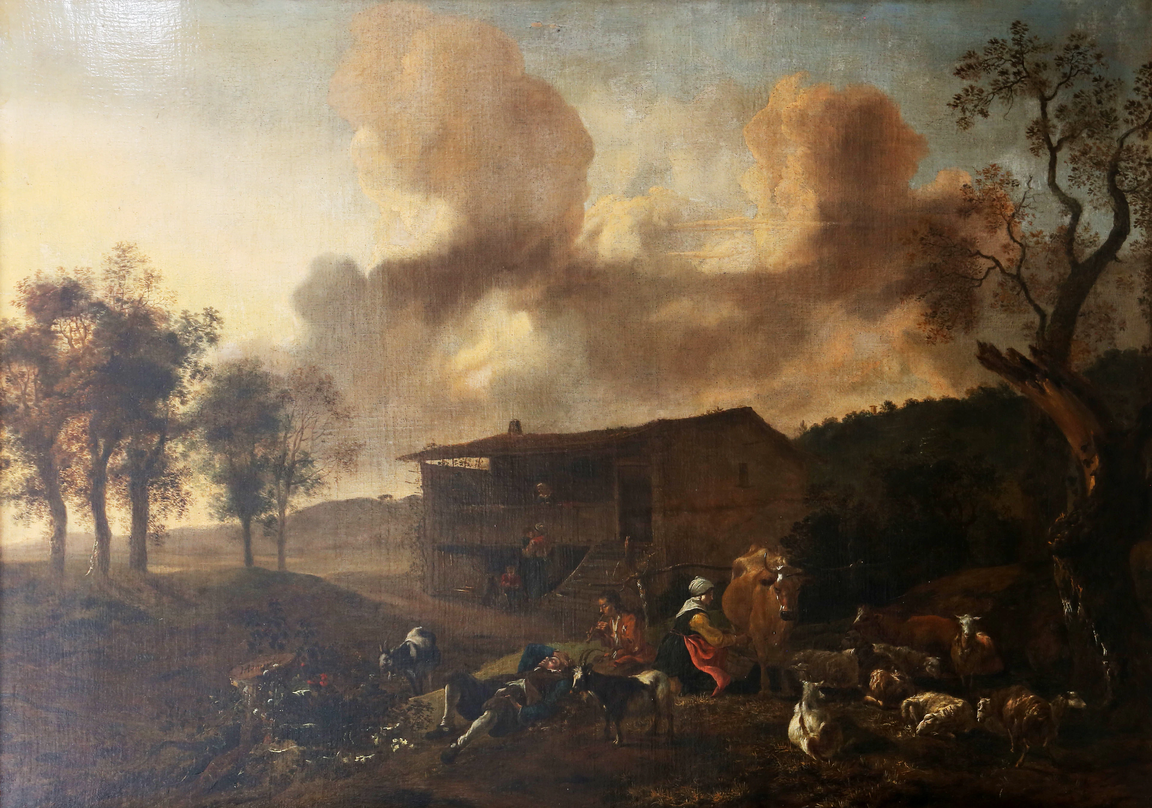 HENDRIK MOMMERS. Peasants in a landscape.