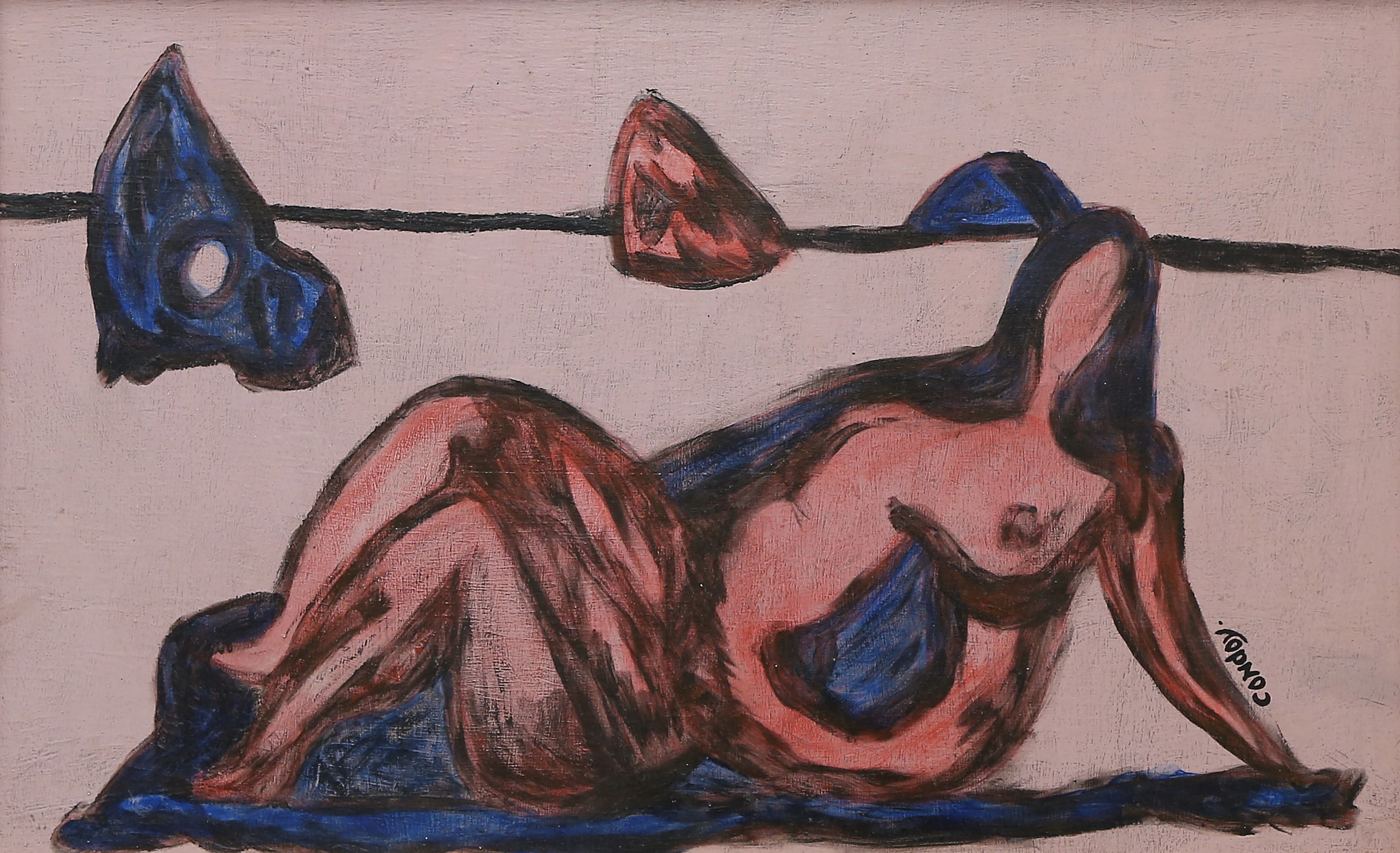 HONORIO GARCÍA CONDOY. Nude in a landscape.