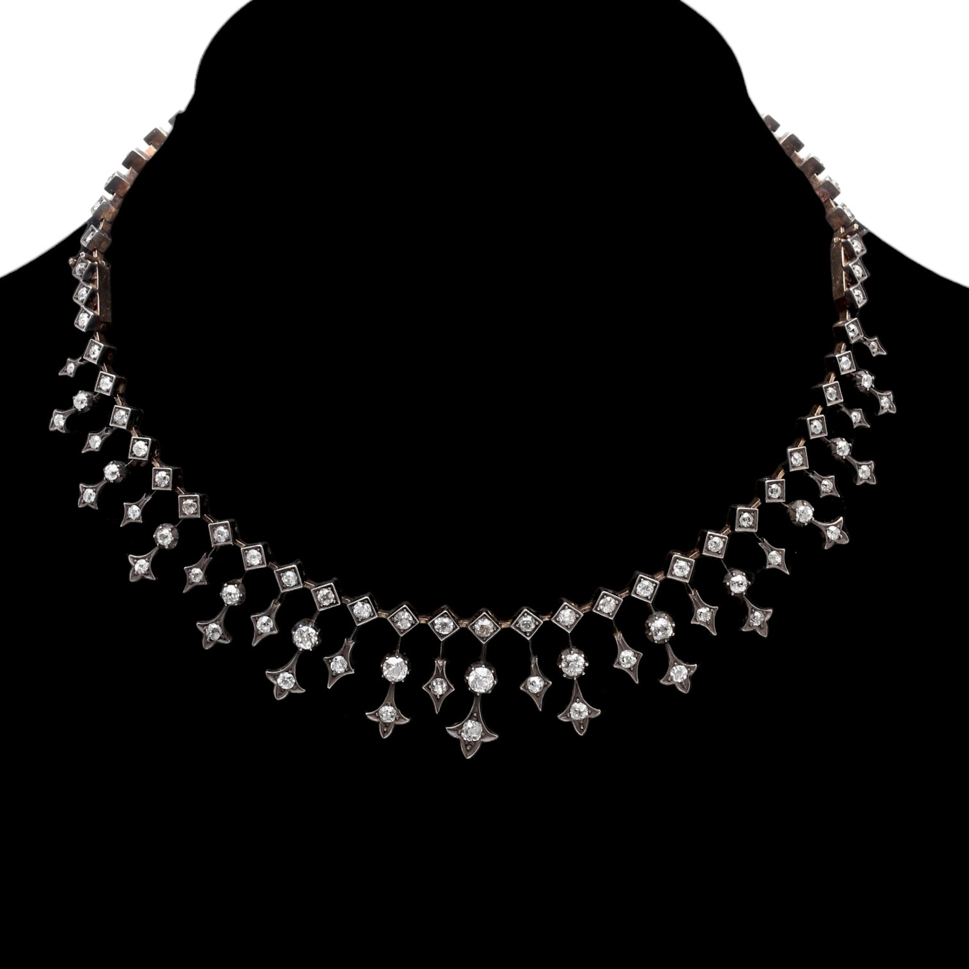 ENGLISH diamond choker, late 19th century.