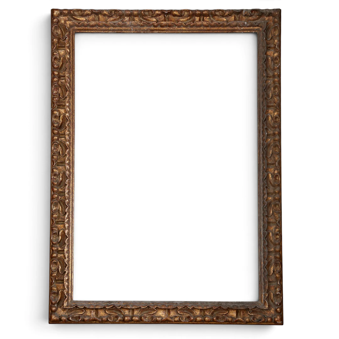 Baroque style frame in carved and gilt wood, second half of the 20th Century.