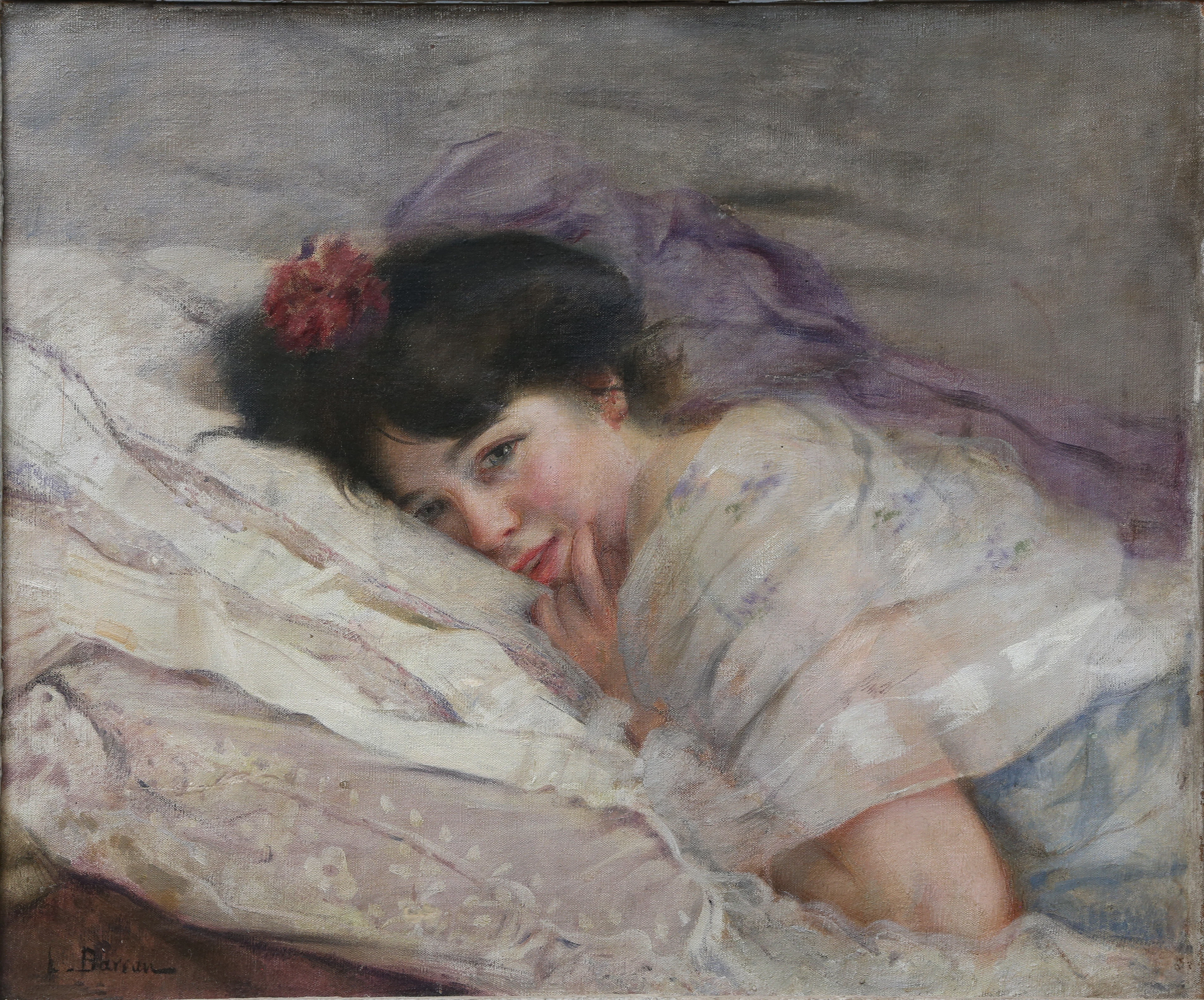 LAUREÀ BARRAU. Berthe Vallier, wife of the painter.