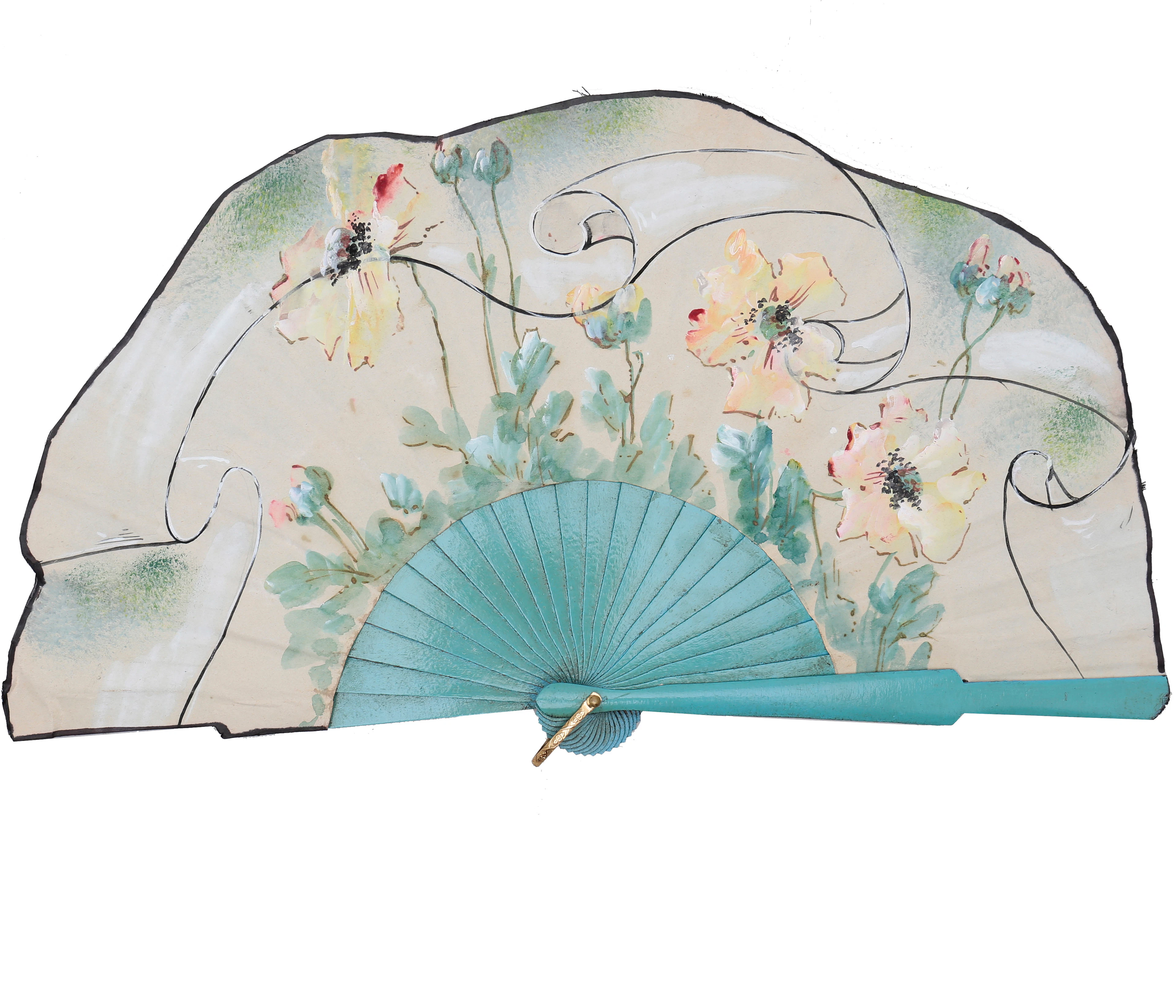 AURELI TOLOSA. Fan with flowers.