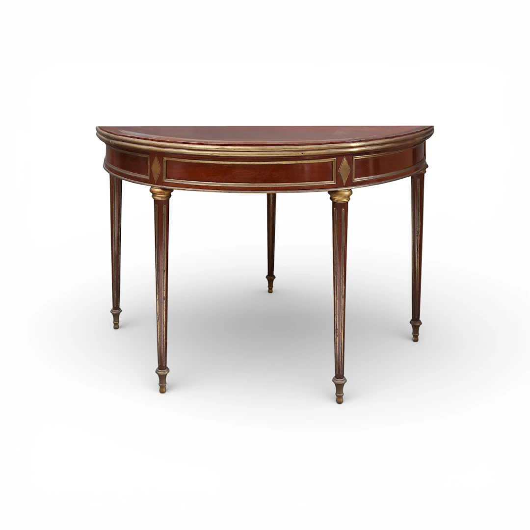 DIRECTORY French game table in mahogany and brass, from the 19th century.
