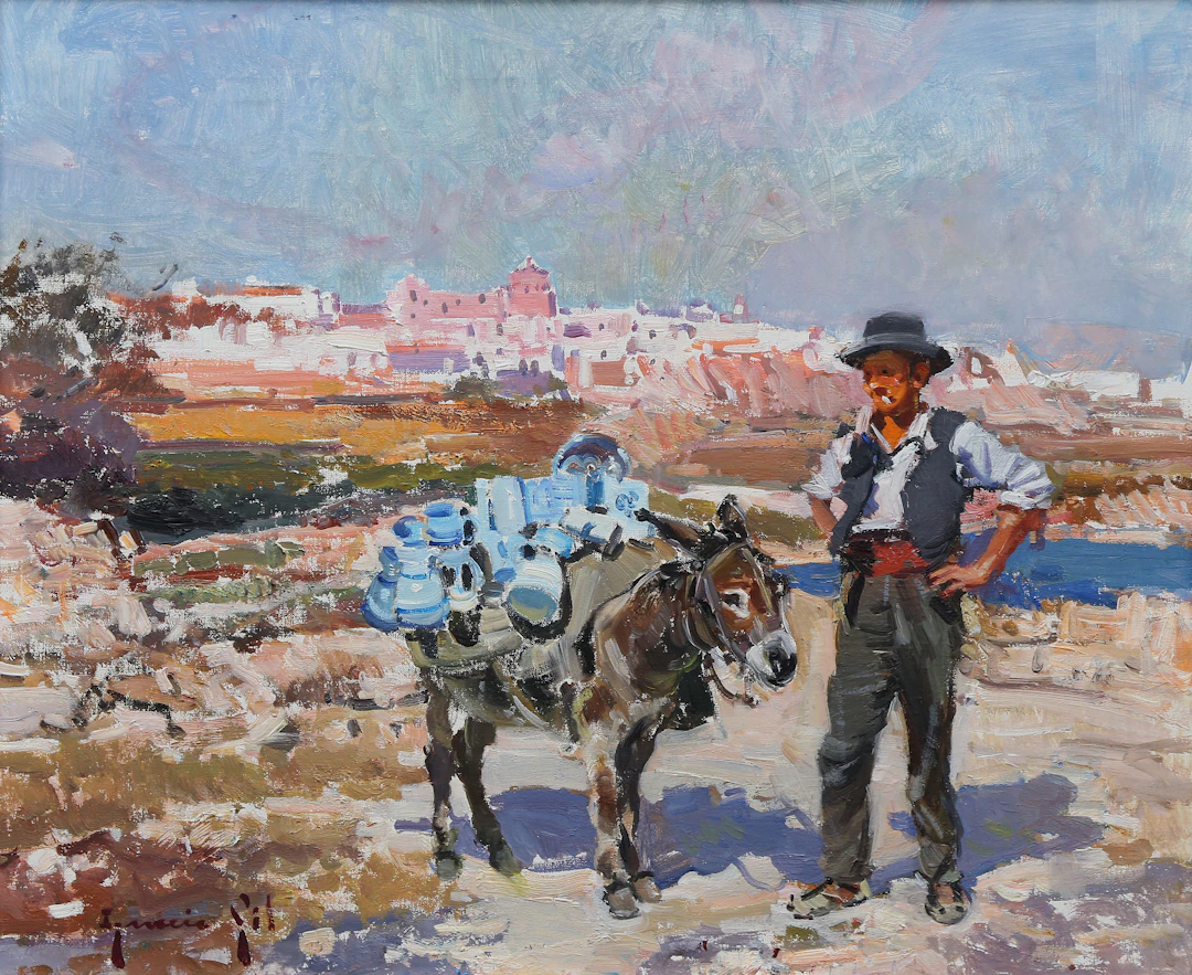 IGNACIO GIL SALA. Villager in a landscape.