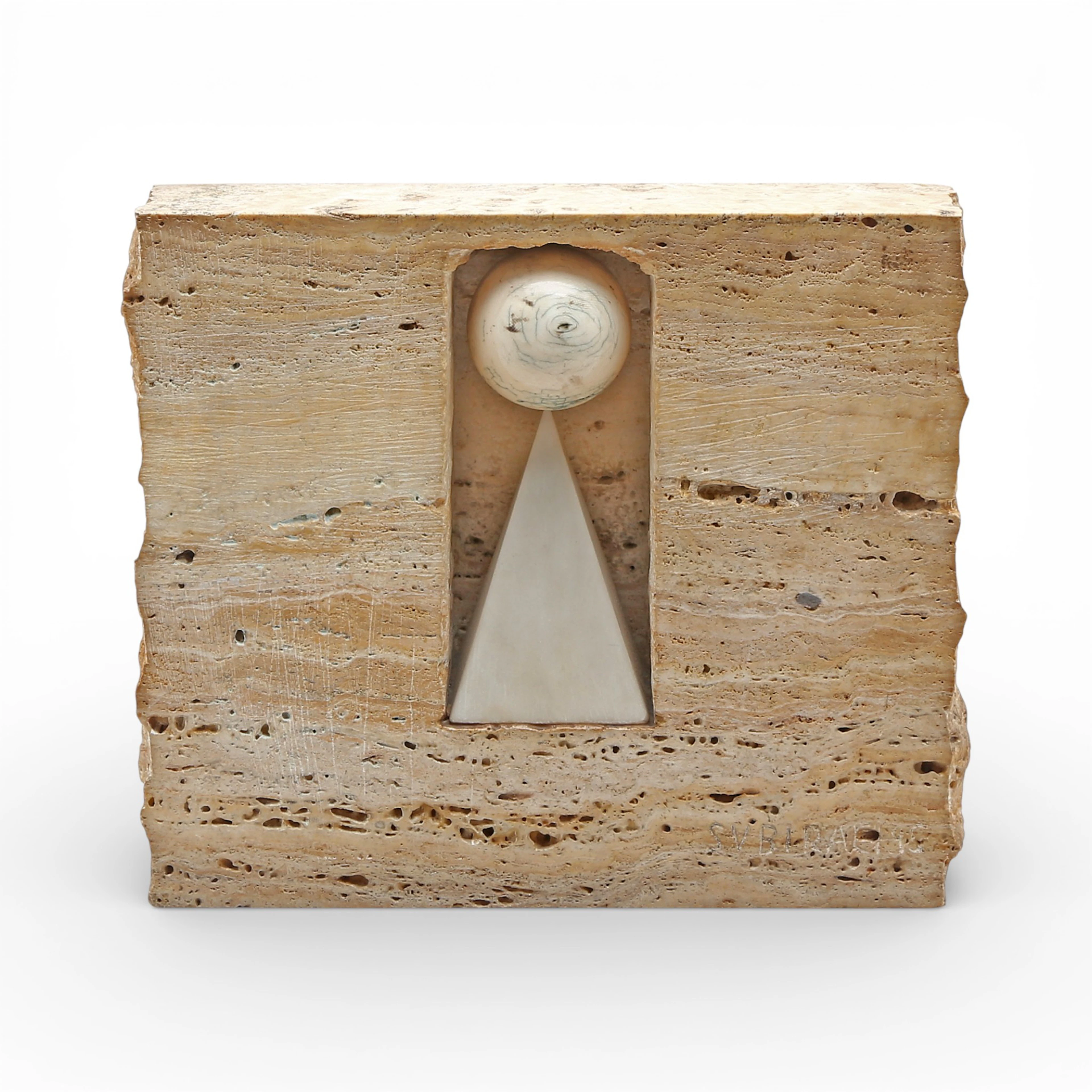 SUBIRACHS. Pyramid and sphere.